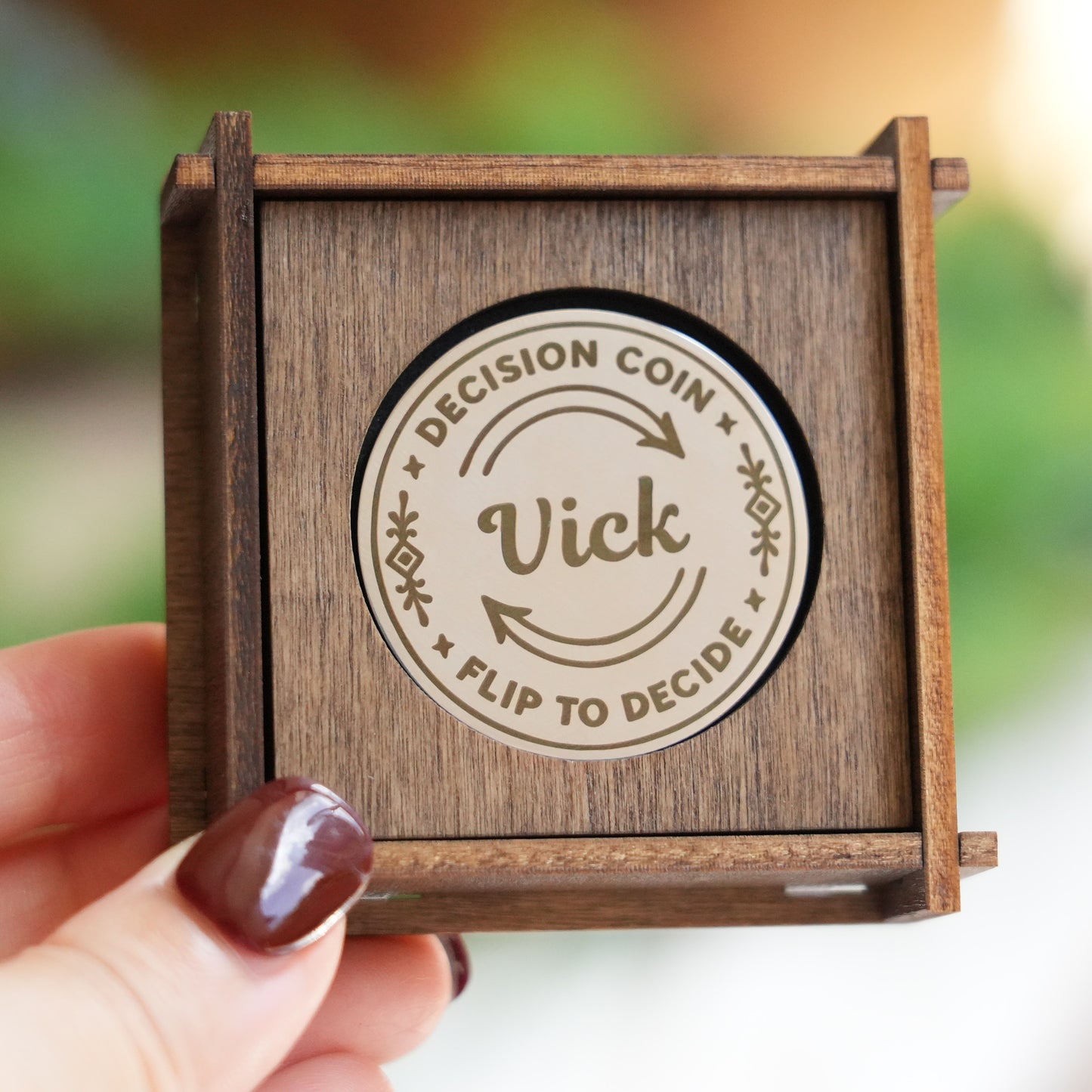 Personalized Decision Coin Gift - Custom Flip Coin for Couples, Handmade Brass Coin for Him or Her,Funny Anniversary Gift – Date Night Idea