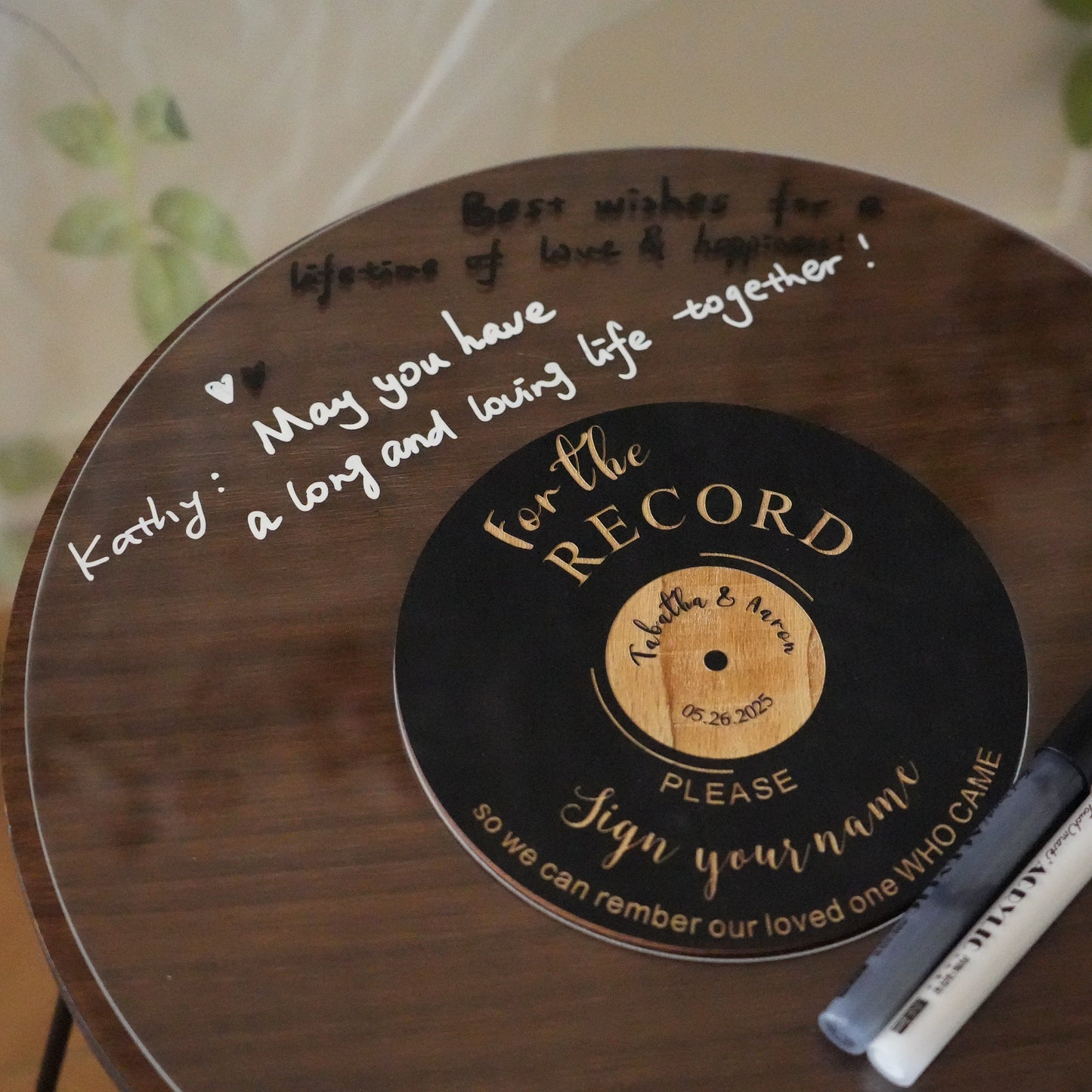 Personalized Acrylic Wedding Guest Book,Round Message Board,Acrylic Wedding Decor,Rustic Wedding Sign,Photo Guest Book