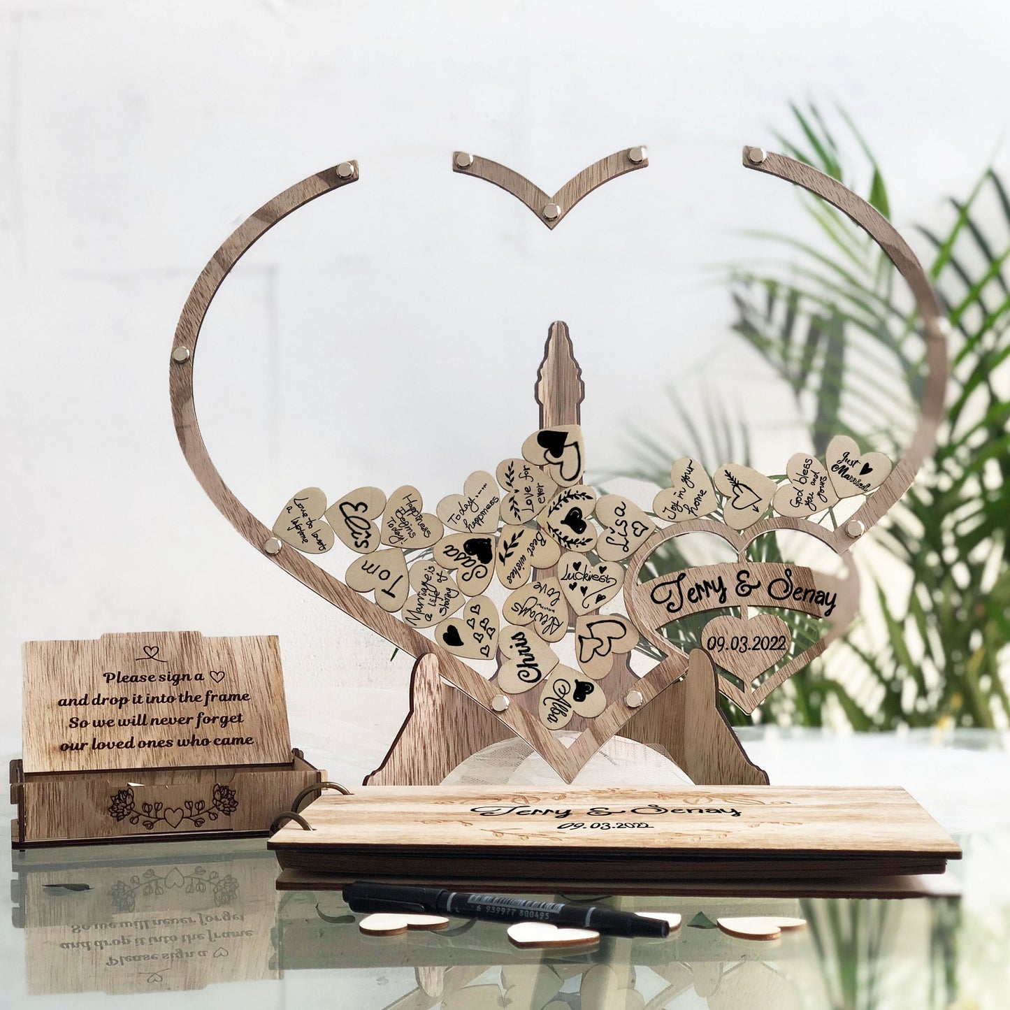Y&K Homish Wedding Guest Book Alternative Drop top frame guest book Guest Book Wedding Reception