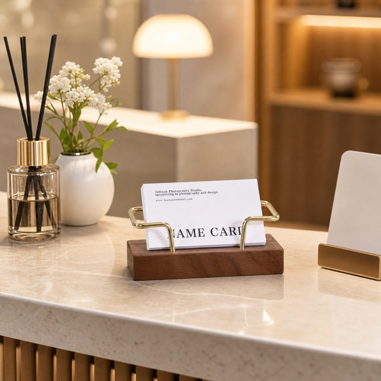 Custom Wooden Business Card Holder for Desk, Corporate Office Gift,Engraved Card Display, Gifts for Boyfriend,Traditional Office Decor