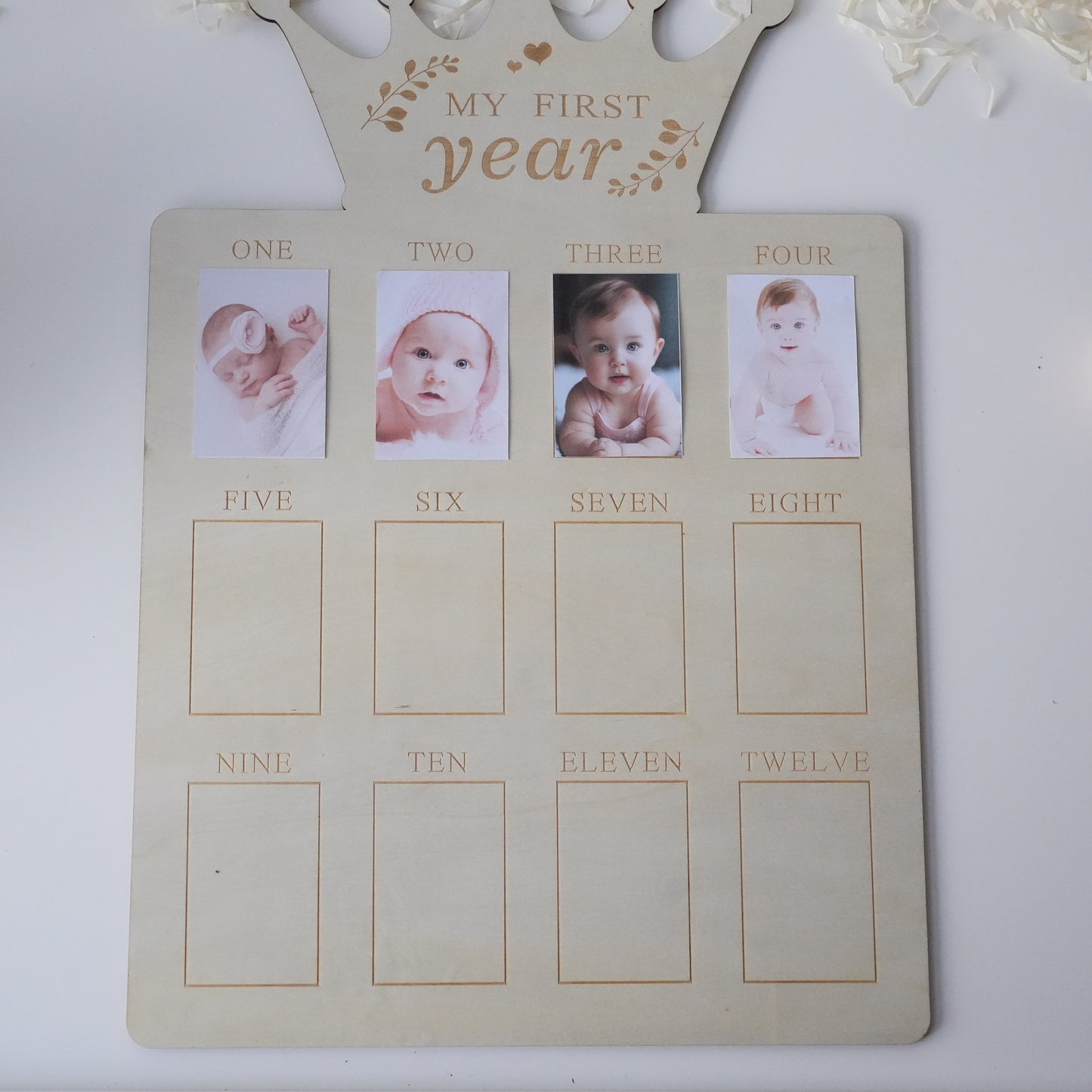 Personalized Baby First Year Photo Frame,12 MonthlyPicture Broad,New Baby Gift,Newborn To One Year Photo Frame,Birthday Decor