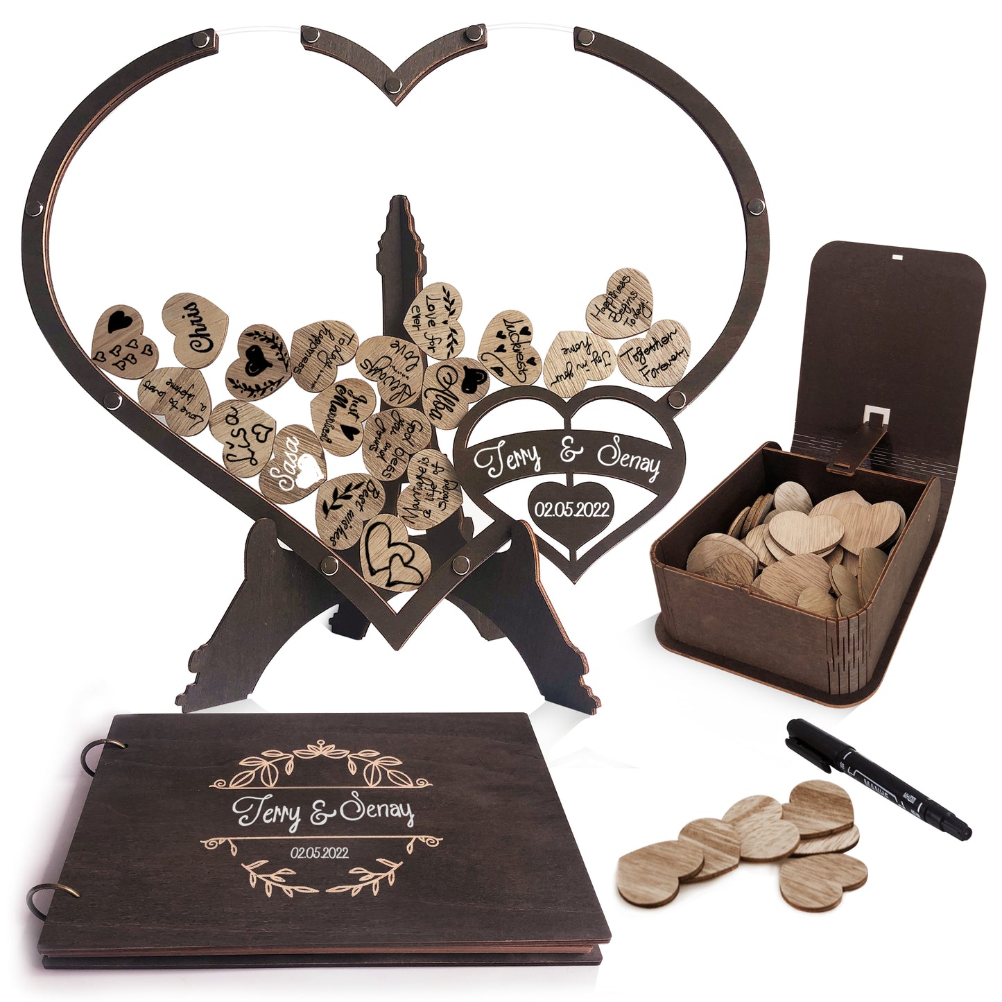 Y&K Homish Wedding Guest Book Alternative Drop top frame guest book Guest Book Wedding Reception