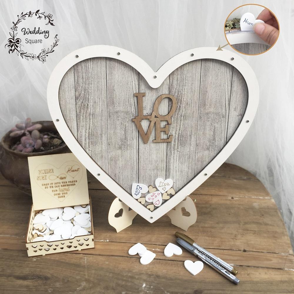 Wooden wedding book, Hearts, Unique Wedding Guest Book, Wedding Decoration, Rustic wedding