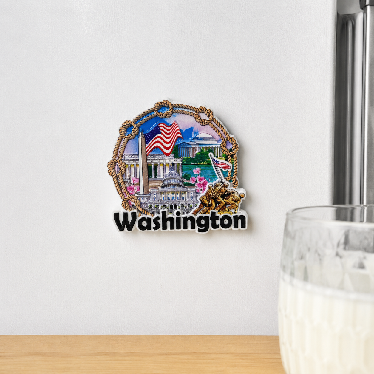US City Travel Magnets Set, 3D Embossed Resin Fridge Magnets Hawaii Miami Las Vegas DC LA San Francisco, Glossy Travel Souvenir Magnets for Collection Gift Kitchen Office Decor