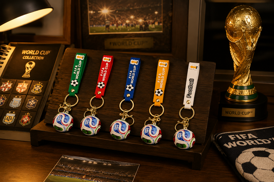 3D Mini Soccer Ball Keychain with Flexible Strap, 5 Colors Football Key Ring with Lobster Clasp Gold Split Ring, Sports Bag Charm Gift for Soccer Fans Coach Teammate