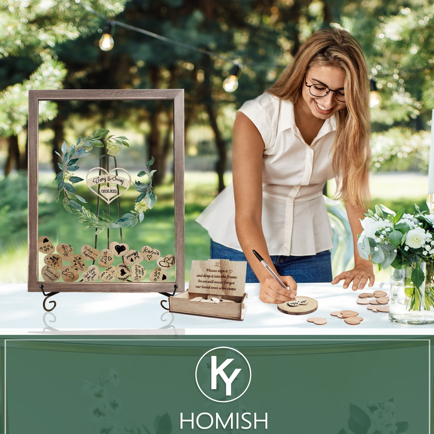 Custom Acrylic Wedding Guest Book,Guest Book With Garland,Custom Wedding Decor,Drop Box Keepsake, Sign-in Book For Wedding