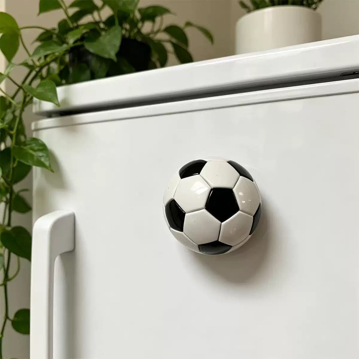 3D Half Soccer Ball Refrigerator Magnets, 3 Styles Black White Swirl World Flags Glossy Sports Magnets, Decorative Fridge Magnets for Kitchen Office Soccer Fan Gift