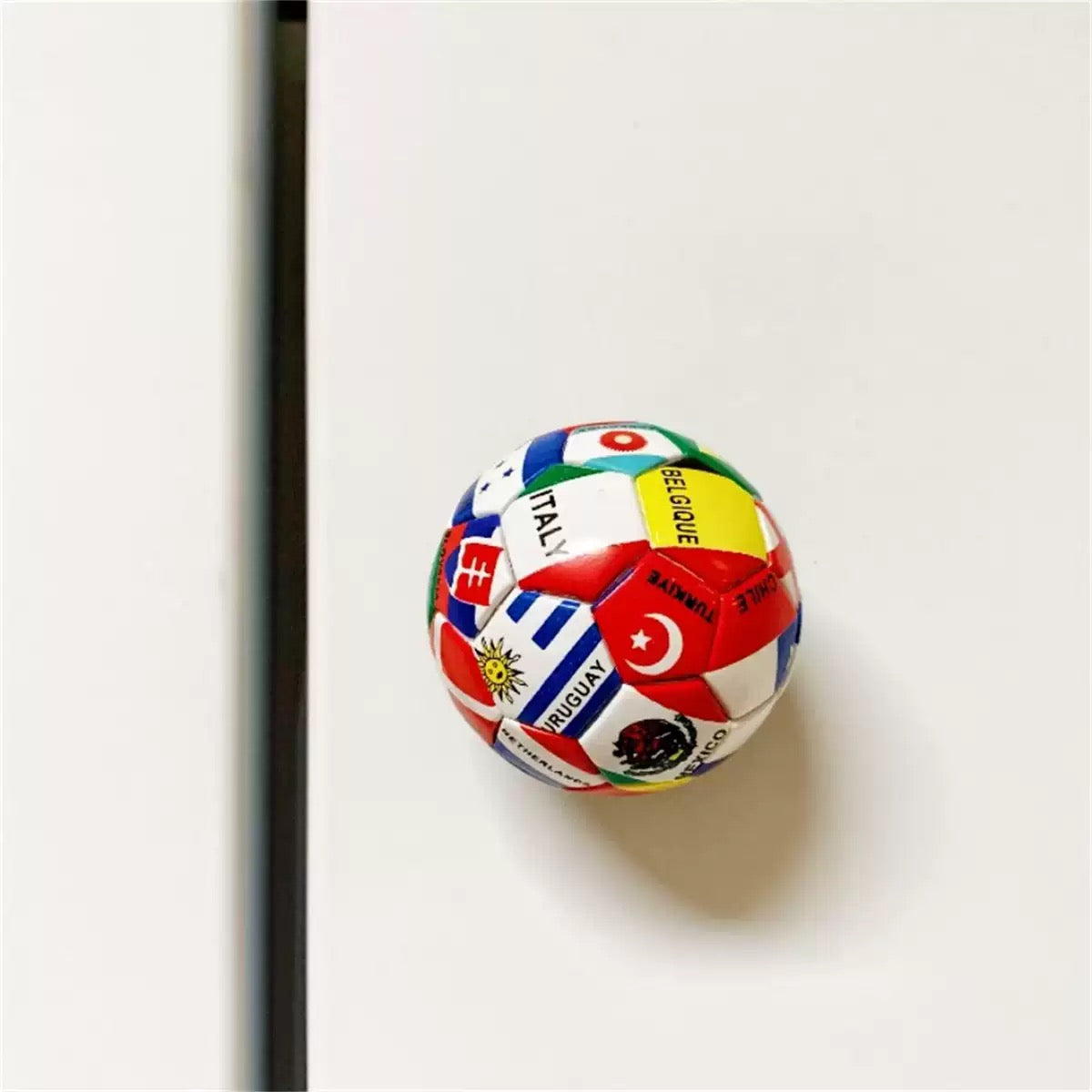 3D Half Soccer Ball Refrigerator Magnets, 3 Styles Black White Swirl World Flags Glossy Sports Magnets, Decorative Fridge Magnets for Kitchen Office Soccer Fan Gift