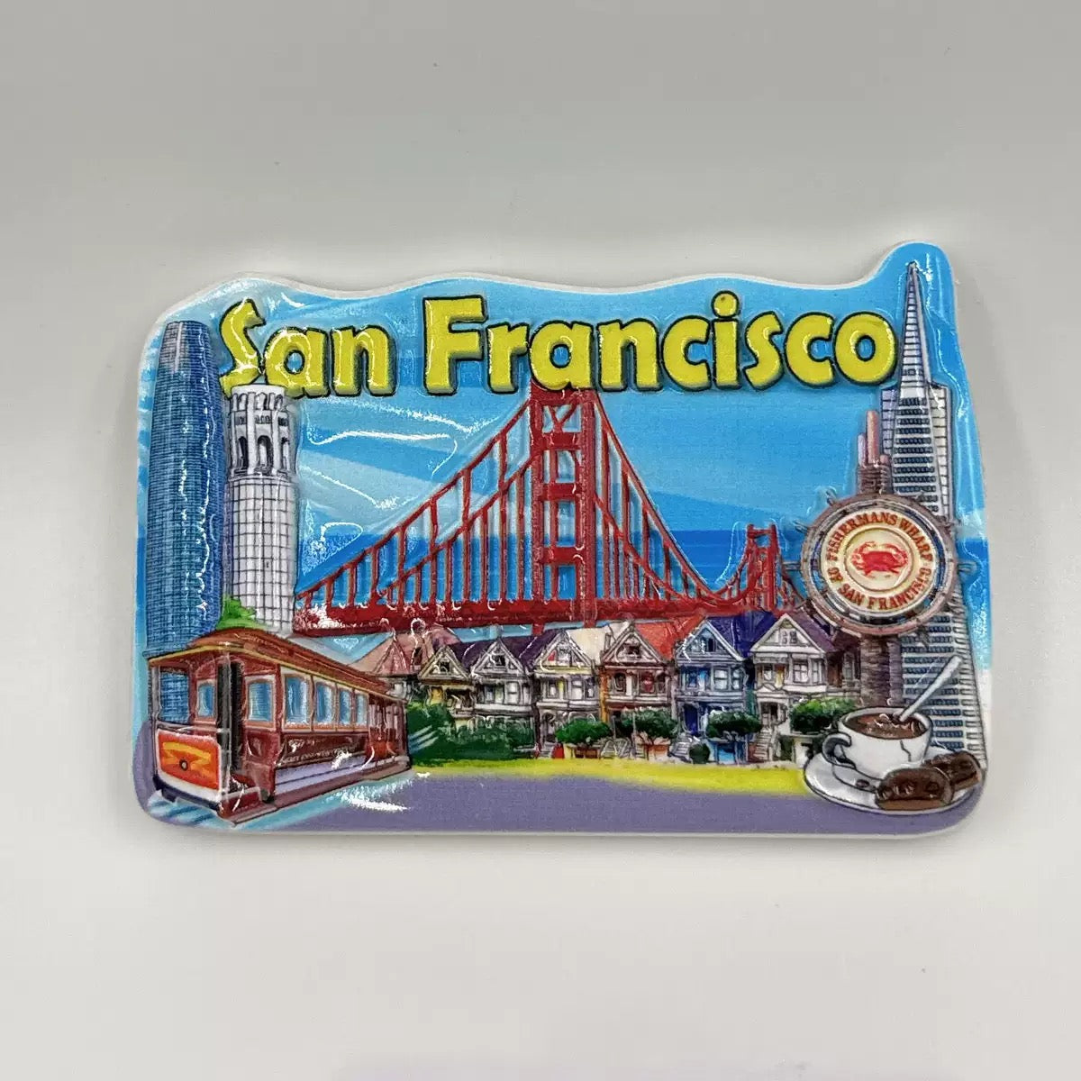 US City Travel Magnets Set, 3D Embossed Resin Fridge Magnets Hawaii Miami Las Vegas DC LA San Francisco, Glossy Travel Souvenir Magnets for Collection Gift Kitchen Office Decor