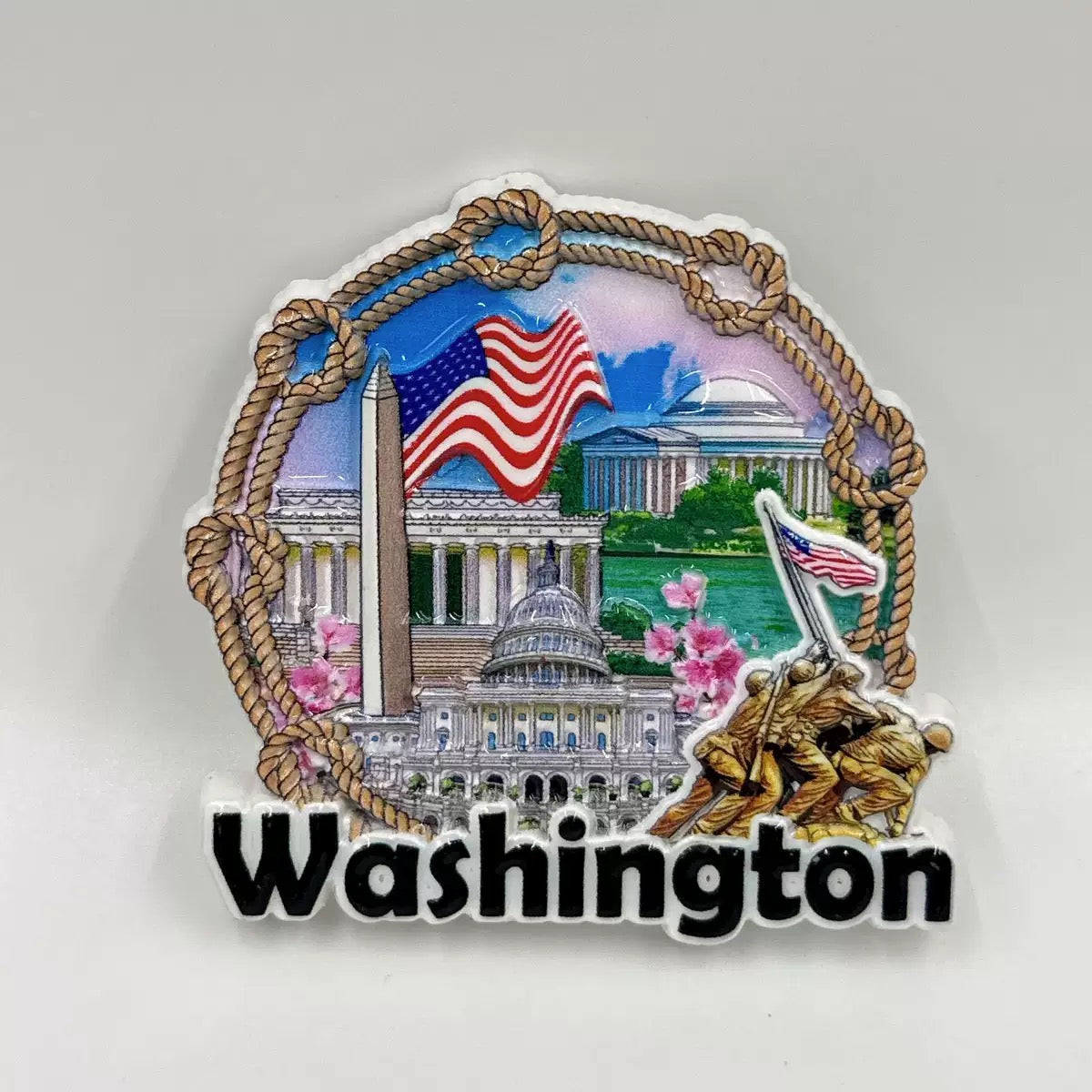 US City Travel Magnets Set, 3D Embossed Resin Fridge Magnets Hawaii Miami Las Vegas DC LA San Francisco, Glossy Travel Souvenir Magnets for Collection Gift Kitchen Office Decor