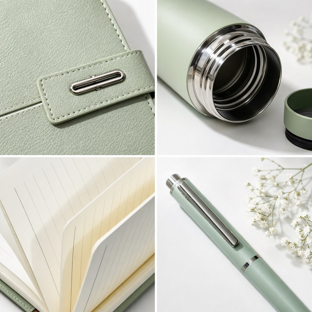 Custom Engraved Leather Notebook & Matching Pen Set,  Personalized End of Year Teacher Thank You Gift, Custom  Graduation Keepsake