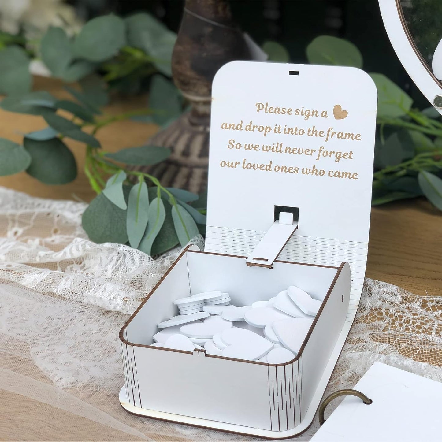 Personalized Heart Wedding Guest Book With Love Puzzle,Guestbook Alternative,Heart Shaped Wedding  Guest Signature Frame