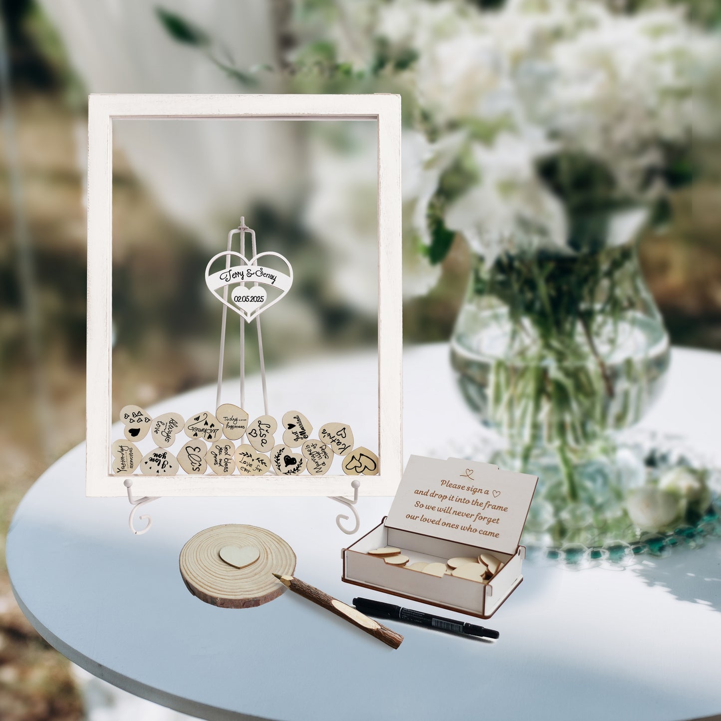 Personalized Acrylic Wedding Guest Book,Guest Book With Love Puzzle,Square Guest Book,Wedding Decor, Bridal Shower Gift