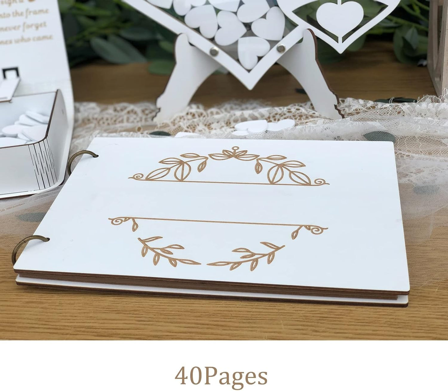 Personalized Heart Wedding Guest Book With Love Puzzle,Guestbook Alternative,Heart Shaped Wedding  Guest Signature Frame