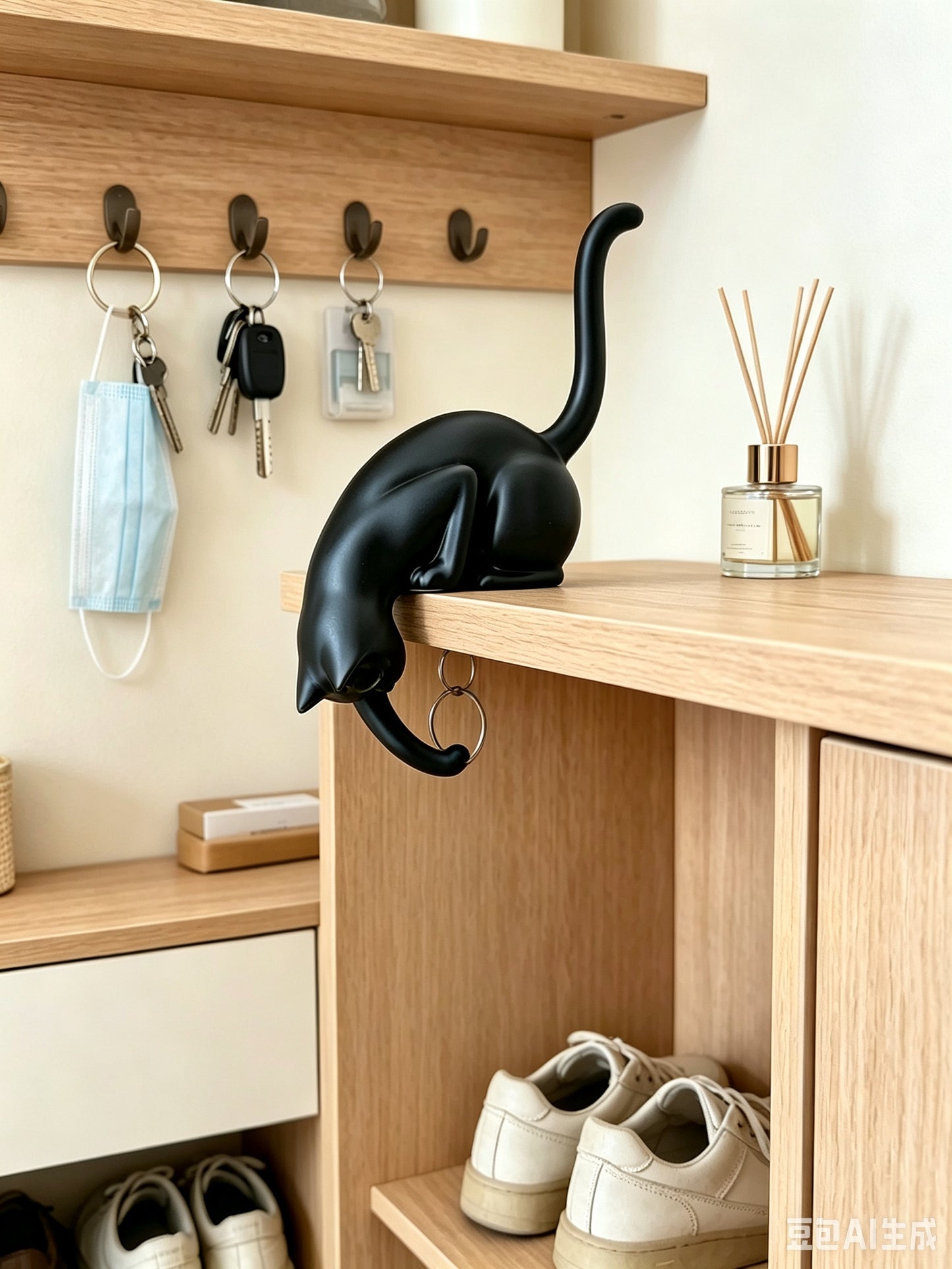 3D Printed Black Cat Shelf Ornament,Handmade Cosy Home Decor, Unique Gift for Cat Lovers & Book Readers