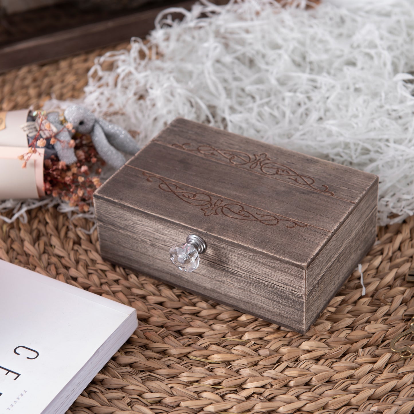 Personalized Wedding Ring Box,Wedding Ceremony Square Ring Box,Bridal Gift For Her,Couple Anniversary Gift,Proposal or Engagement Ring Box Gift