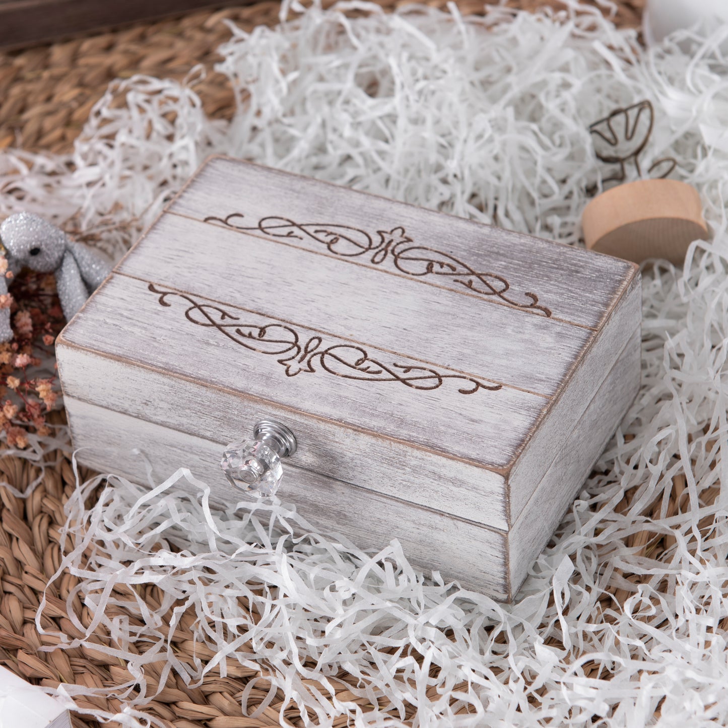 Personalized Wedding Ring Box,Wedding Ceremony Square Ring Box,Bridal Gift For Her,Couple Anniversary Gift,Proposal or Engagement Ring Box Gift