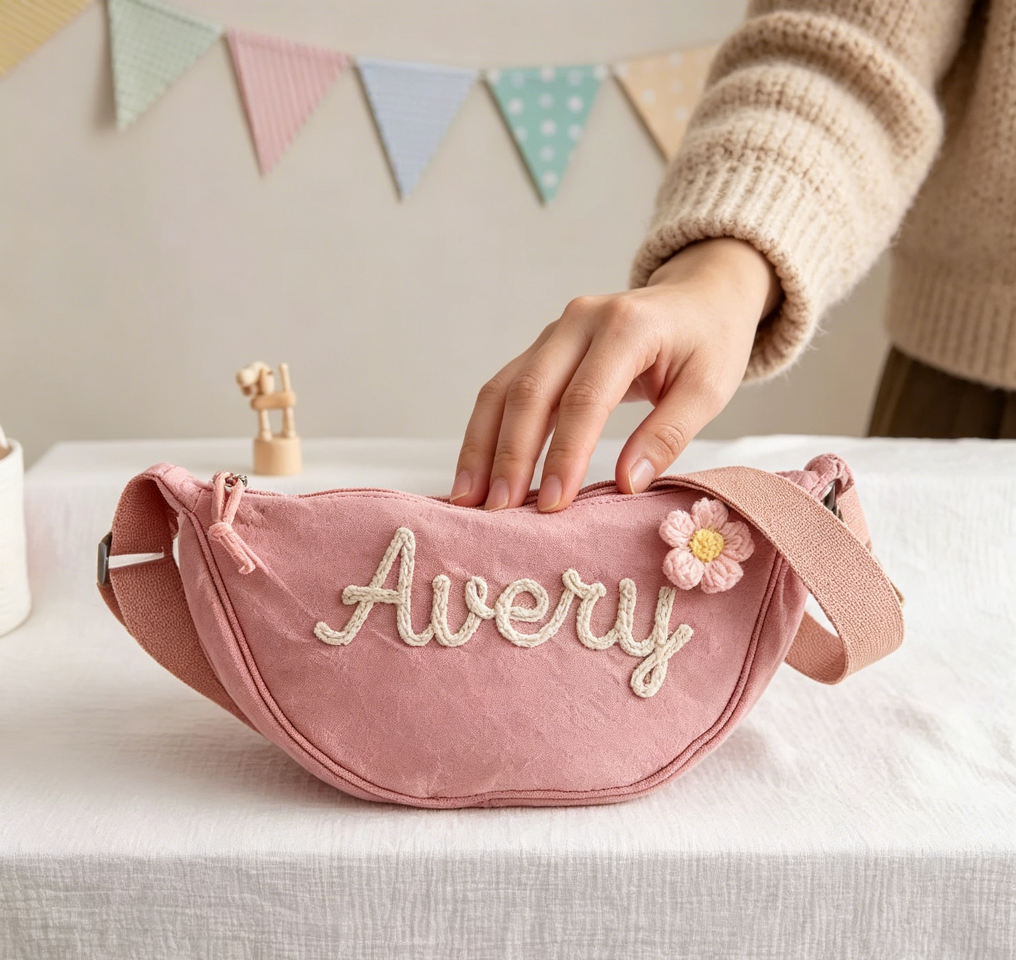 Personalized Kids Fanny Pack, Custom Embroidered Name Belt Bag, Toddler Crossbody Sling Bag, Cute Custom Bag with Name, Gift for Girls & Boys