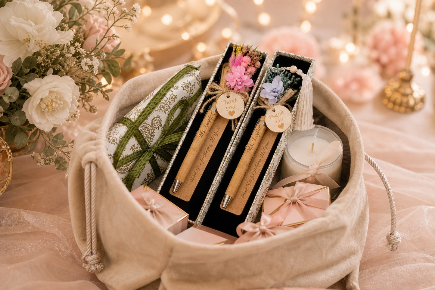 Custom Engraved Wooden Writing Set | Personalized  Pen & Bookmark, Teacher Thank You Gift  "Thank You for Helping Me Grow", Ready Gift Box