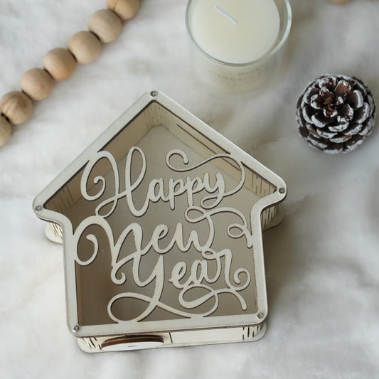 Personalized Wooden Piggy Bank,House Shaped Piggy Bank,Happy New Year,Christmas Gifts,Nursery  Decor,Wood Money Box For Kids