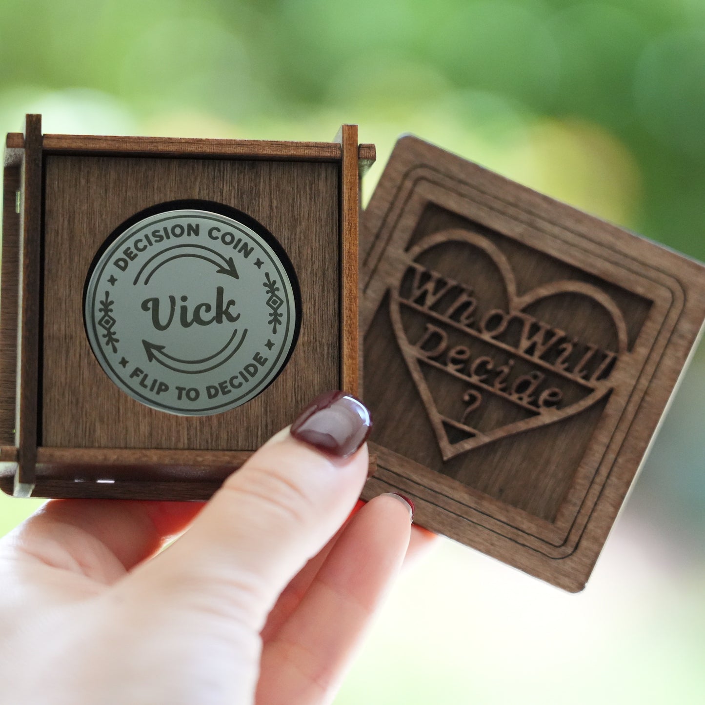Personalized Decision Coin Gift - Custom Flip Coin for Couples, Handmade Brass Coin for Him or Her,Funny Anniversary Gift – Date Night Idea