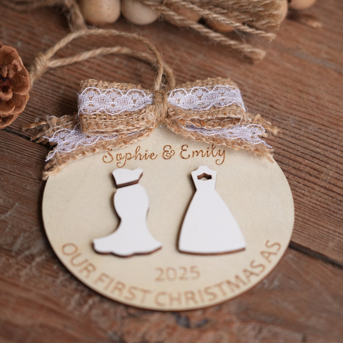 Personalized First Christmas Ornament,Couple Name  Christmas Ornament,Custom Christmas Bauble, Photo Wedding Keepsake,New House Ornament