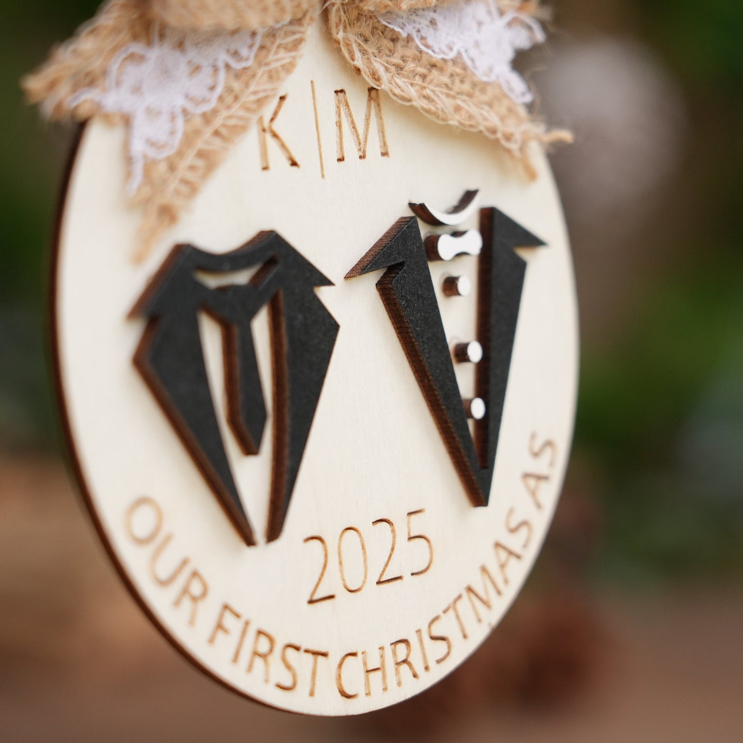 Personalized First Christmas Ornament,Couple Name  Christmas Ornament,Custom Christmas Bauble, Photo Wedding Keepsake,New House Ornament
