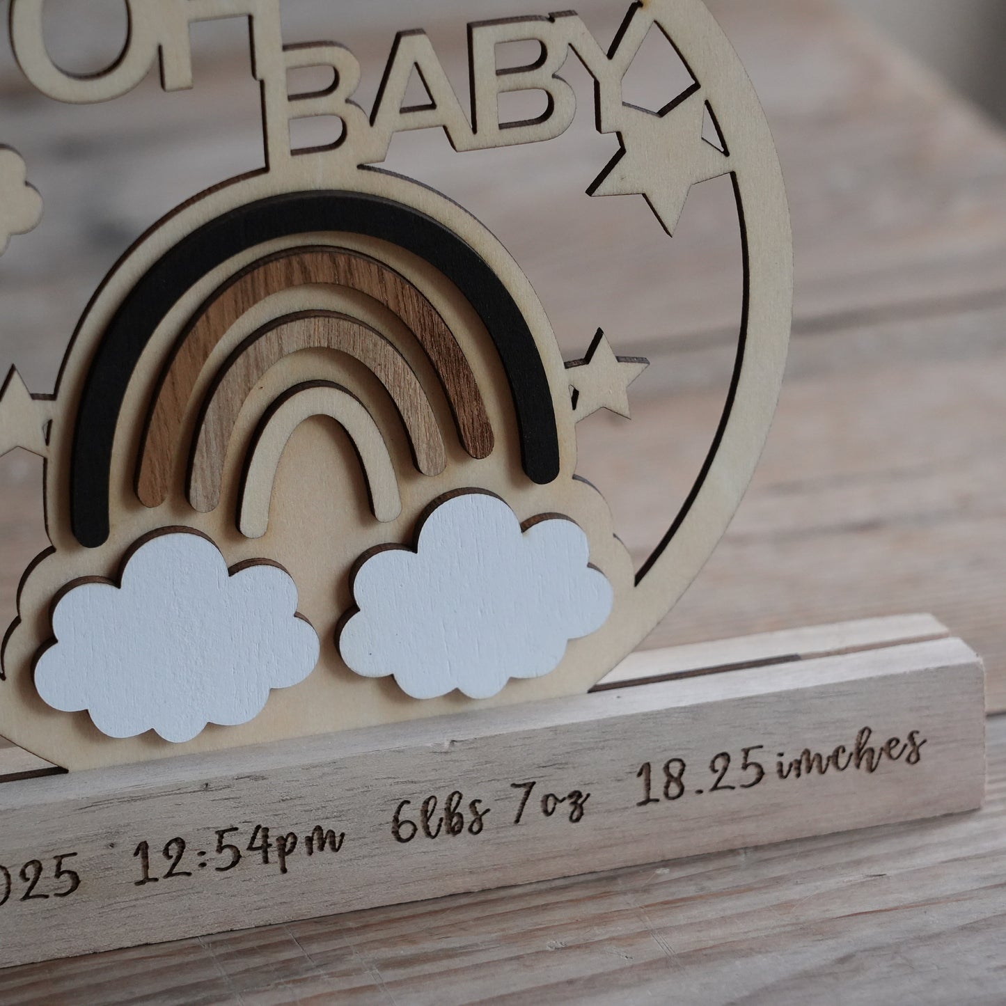 Custom Baby Birth Standing sign,Wooden Sign For Birth,Birth Details,Gift For Birth,Personalized Nursery Decor,New Parent Gift,Baby Birth Ornament