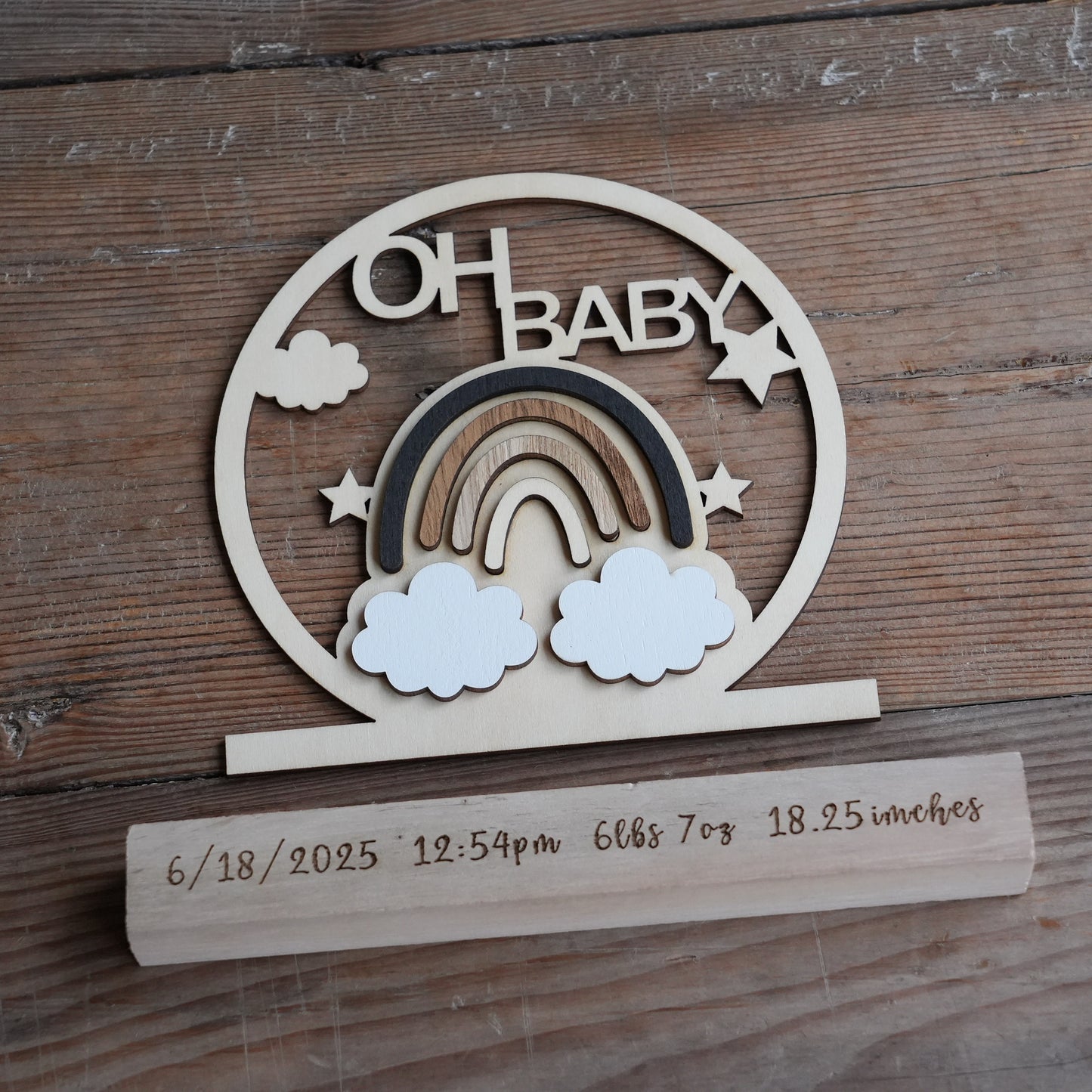 Custom Baby Birth Standing sign,Wooden Sign For Birth,Birth Details,Gift For Birth,Personalized Nursery Decor,New Parent Gift,Baby Birth Ornament