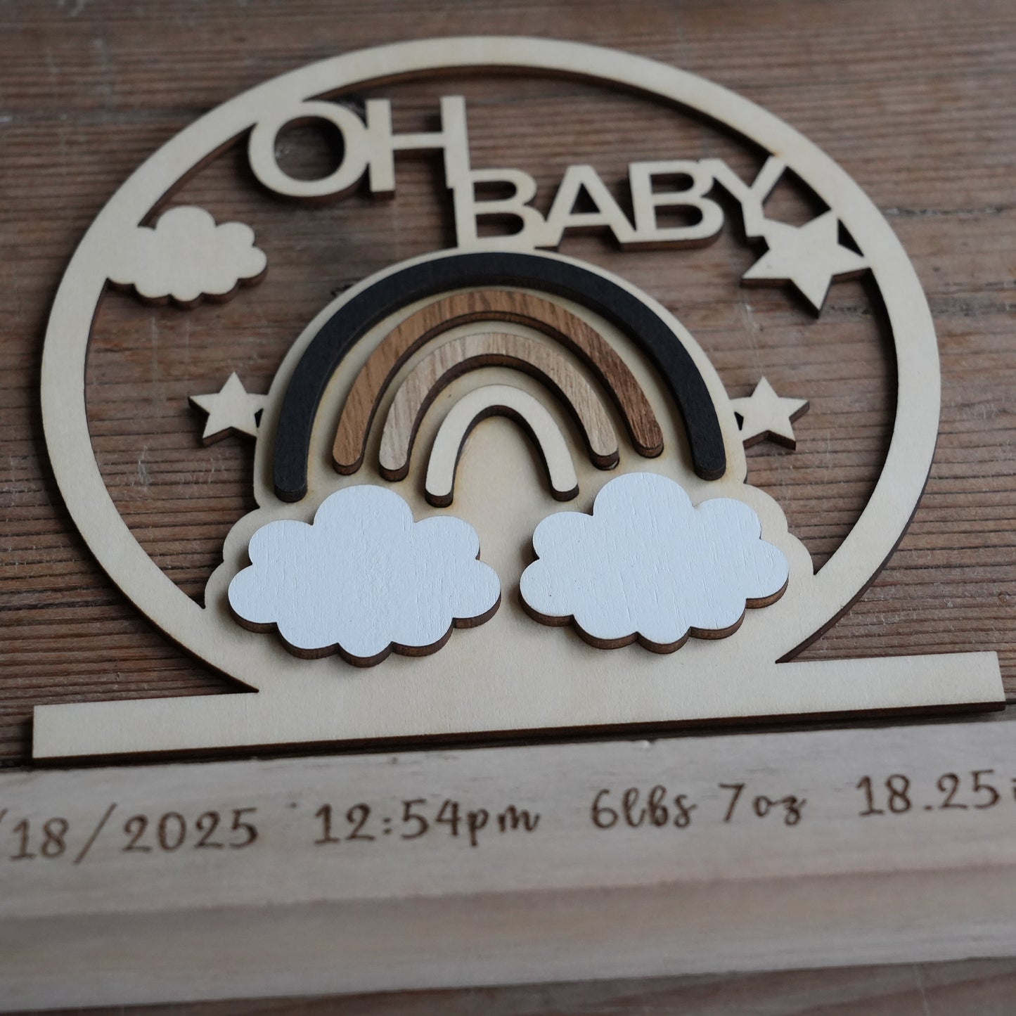 Custom Baby Birth Standing sign,Wooden Sign For Birth,Birth Details,Gift For Birth,Personalized Nursery Decor,New Parent Gift,Baby Birth Ornament