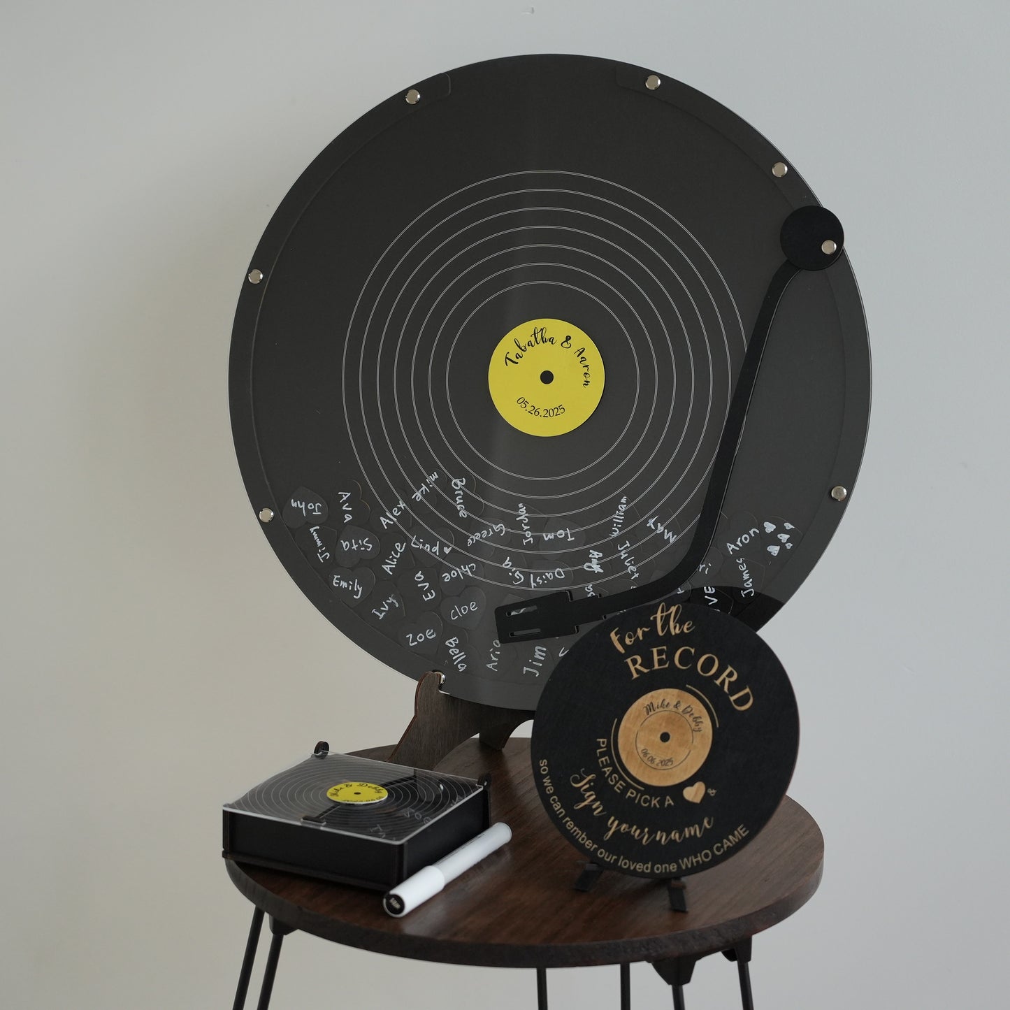 Personalized Vinyl Guest Book,Guest Book With LovePuzzle,Wedding Guest Book Gift,Vinyl Record Book,Acrylic Wedding Decor