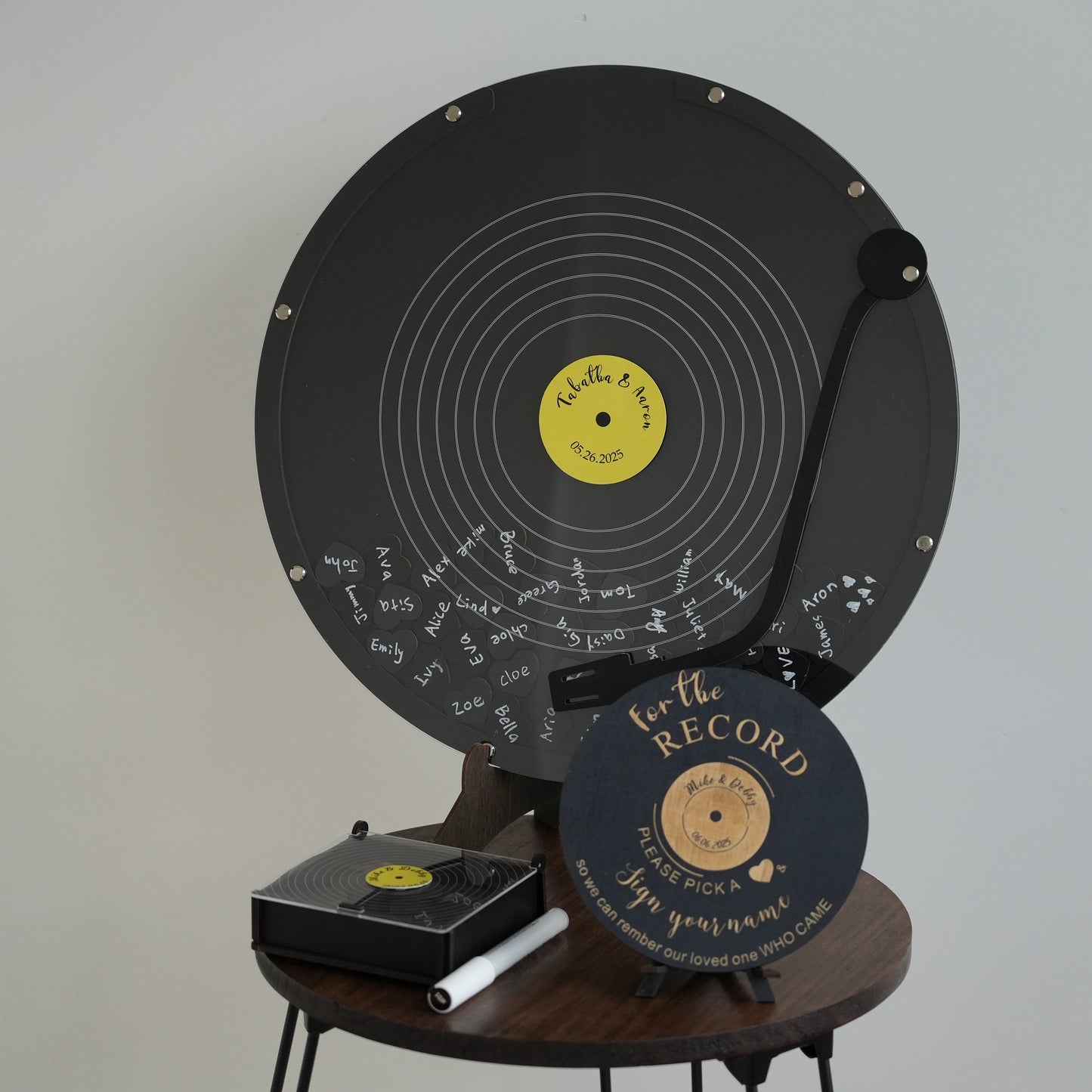 Personalized Vinyl Guest Book,Guest Book With LovePuzzle,Wedding Guest Book Gift,Vinyl Record Book,Acrylic Wedding Decor