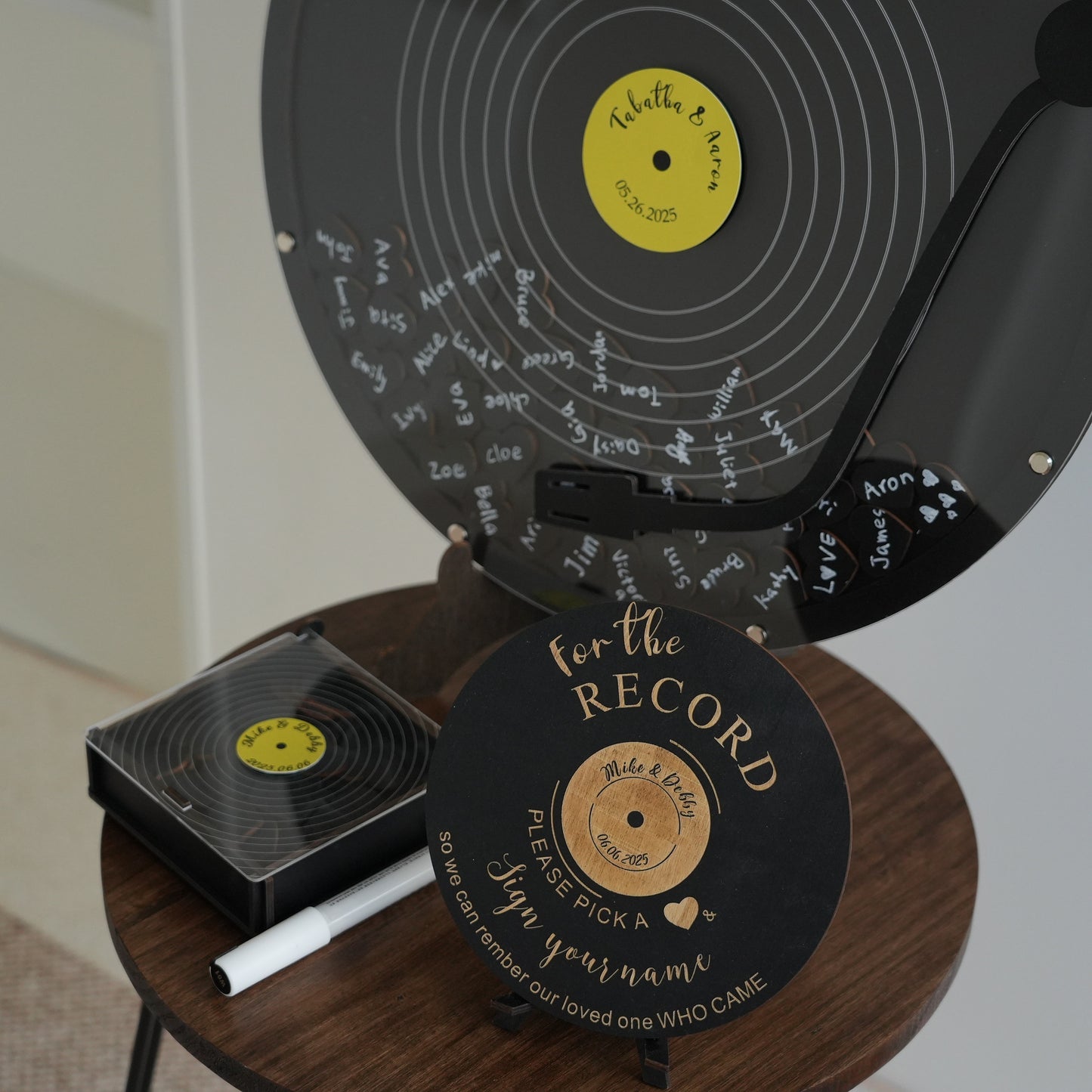 Personalized Vinyl Guest Book,Guest Book With LovePuzzle,Wedding Guest Book Gift,Vinyl Record Book,Acrylic Wedding Decor