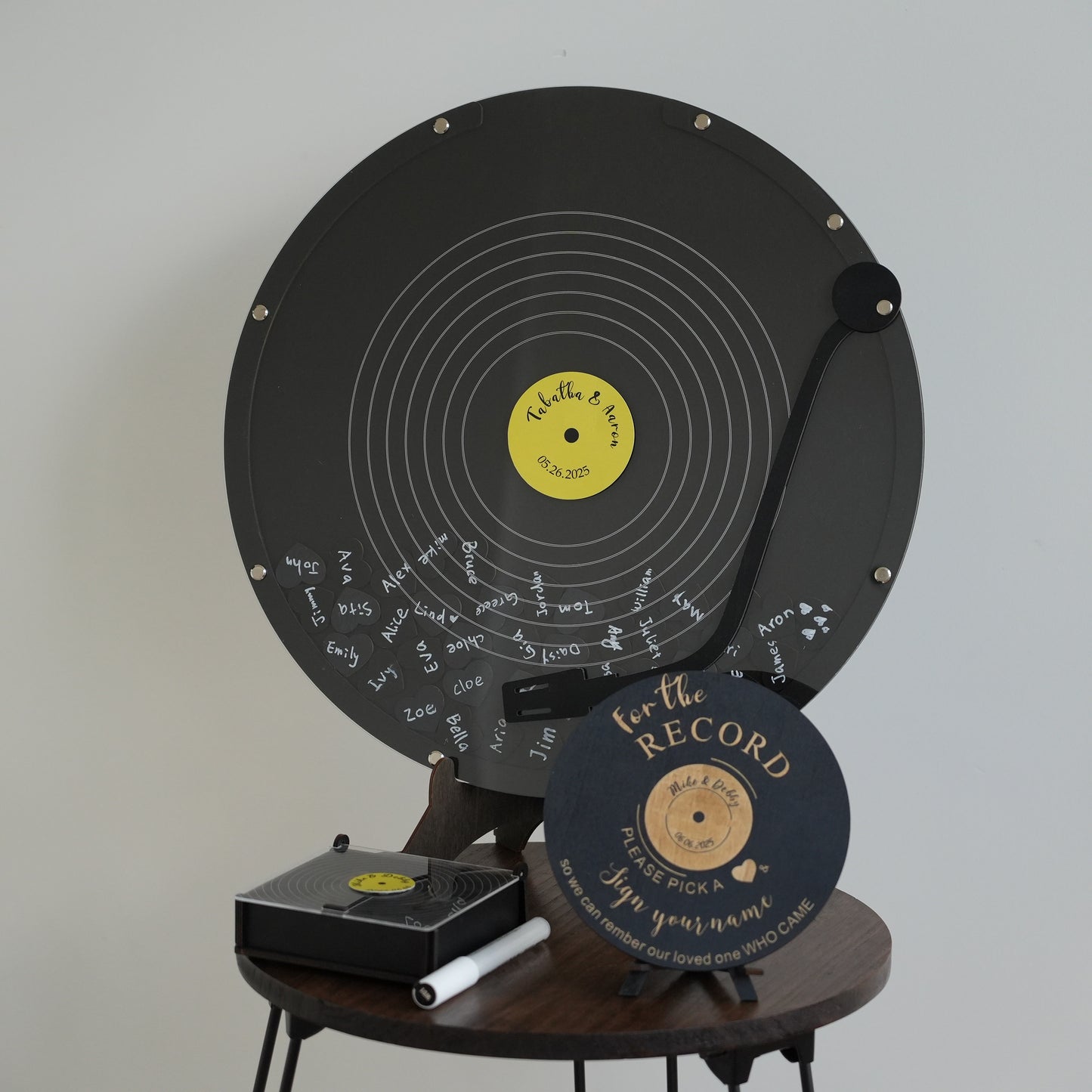 Personalized Vinyl Guest Book,Guest Book With LovePuzzle,Wedding Guest Book Gift,Vinyl Record Book,Acrylic Wedding Decor