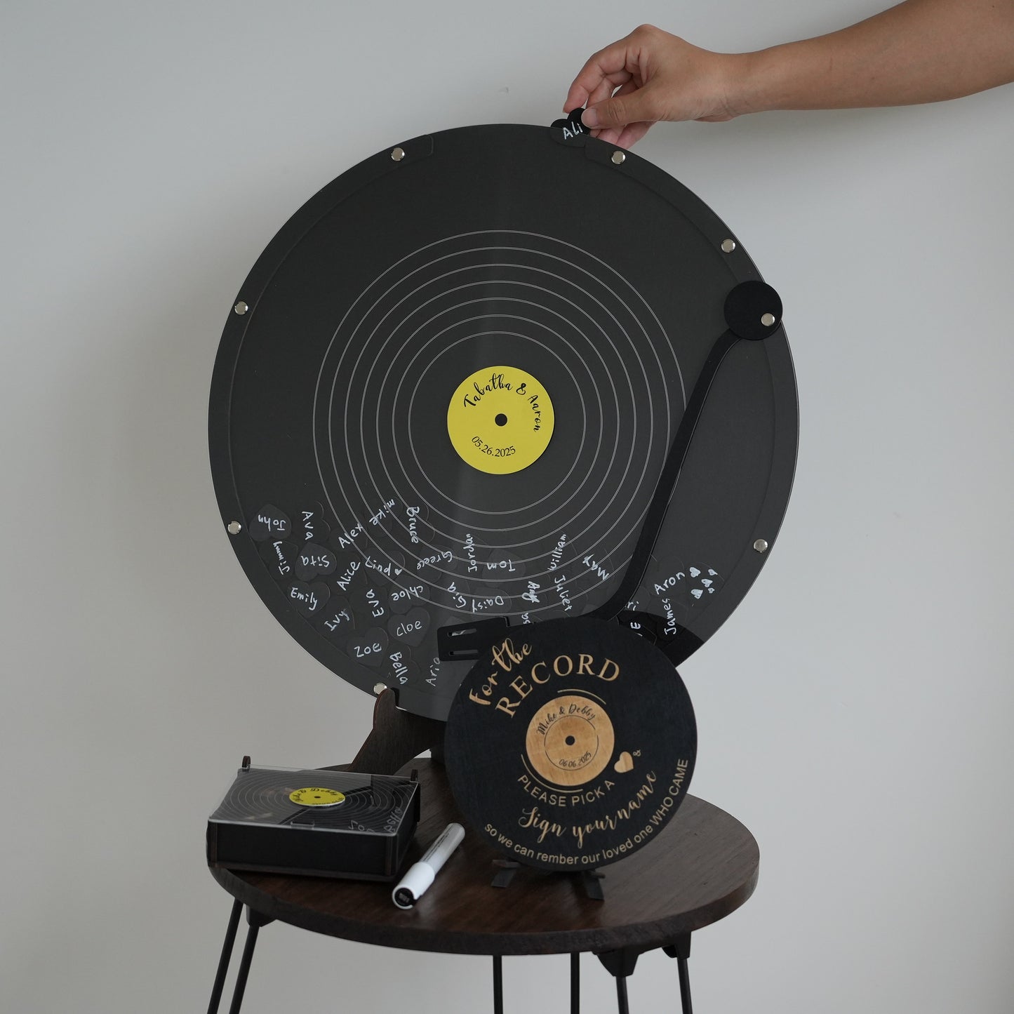 Personalized Vinyl Guest Book,Guest Book With LovePuzzle,Wedding Guest Book Gift,Vinyl Record Book,Acrylic Wedding Decor