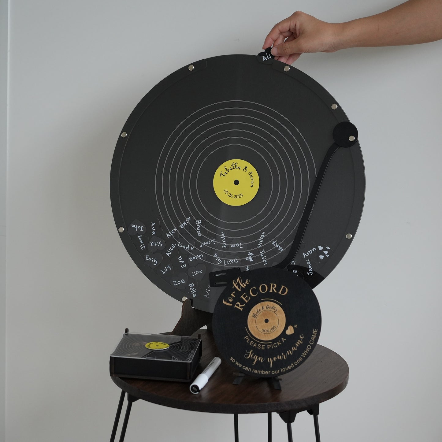 Personalized Vinyl Guest Book,Guest Book With LovePuzzle,Wedding Guest Book Gift,Vinyl Record Book,Acrylic Wedding Decor