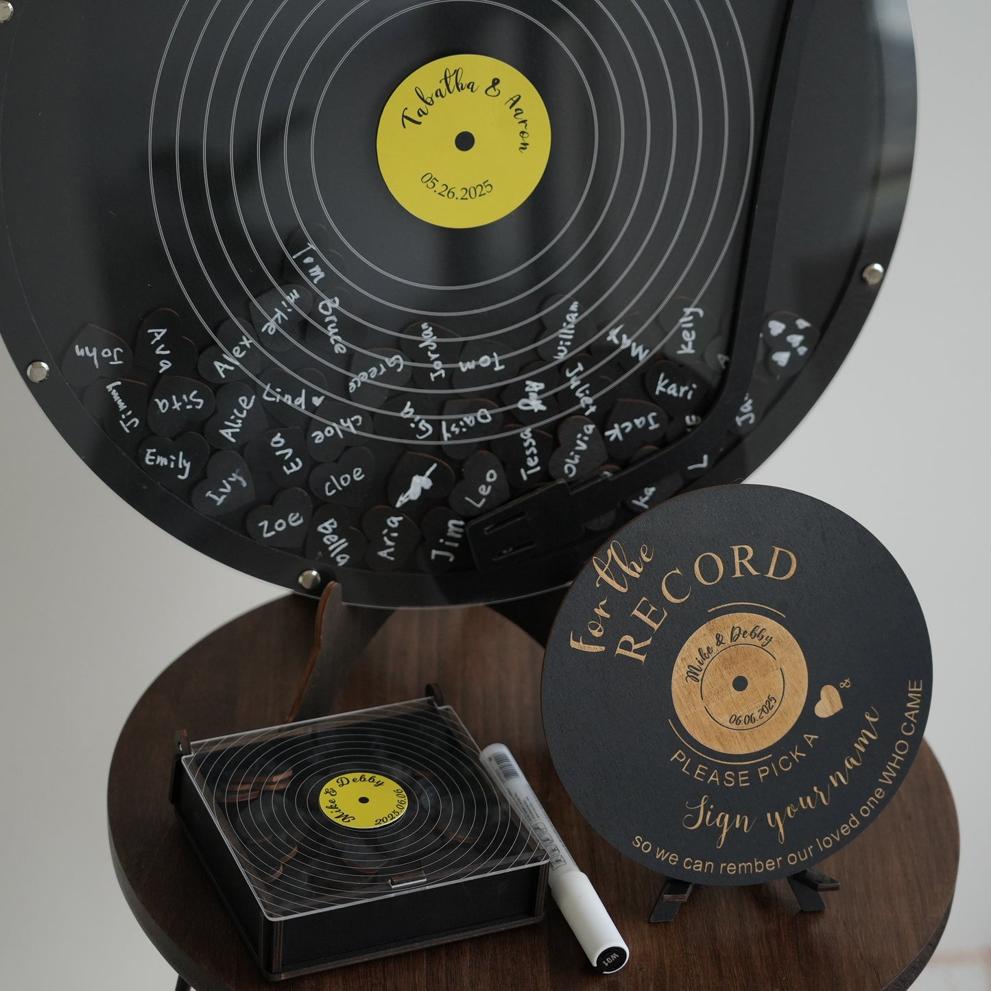 Personalized Vinyl Guest Book,Guest Book With LovePuzzle,Wedding Guest Book Gift,Vinyl Record Book,Acrylic Wedding Decor