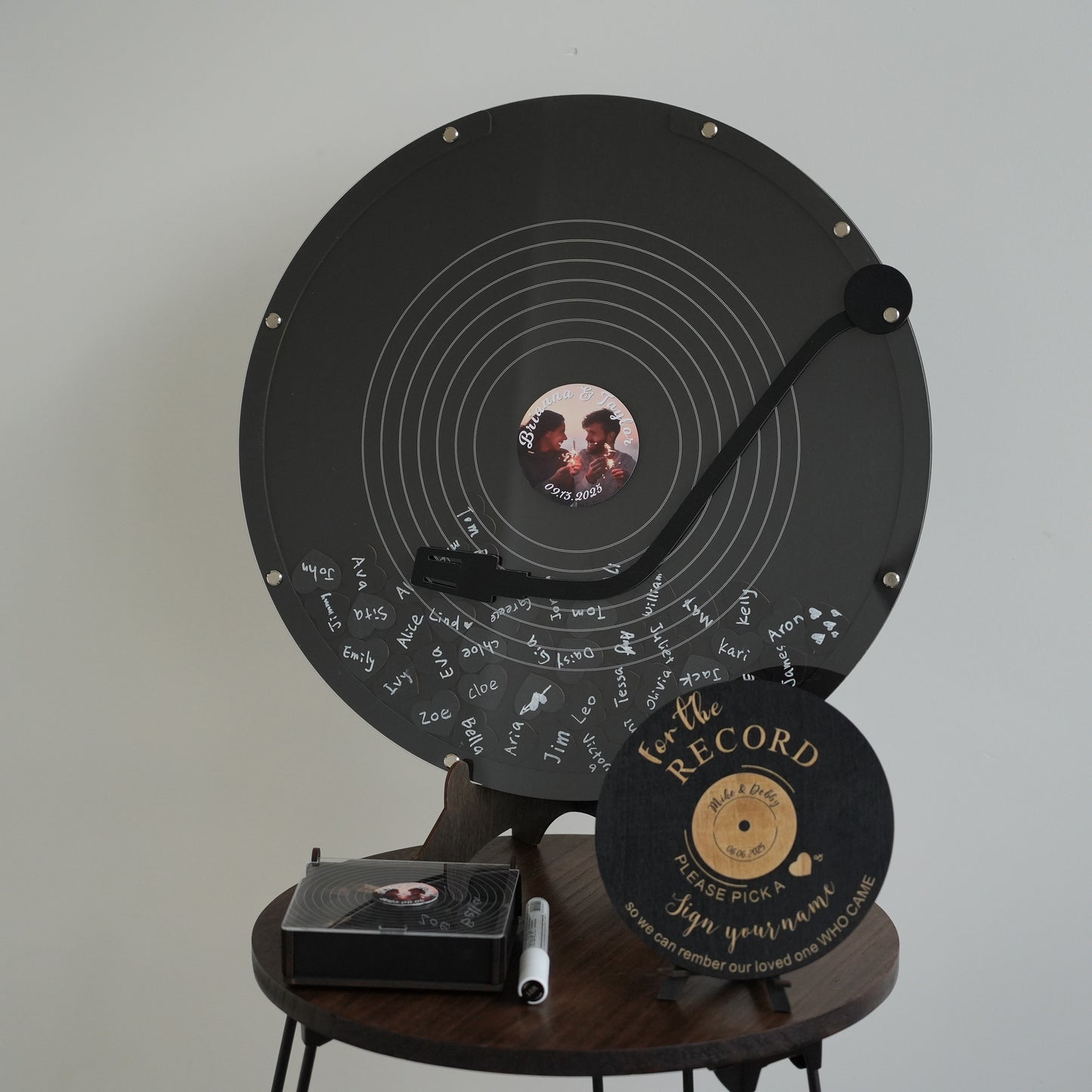 Personalized Vinyl Guest Book,Guest Book With LovePuzzle,Wedding Guest Book Gift,Vinyl Record Book,Acrylic Wedding Decor
