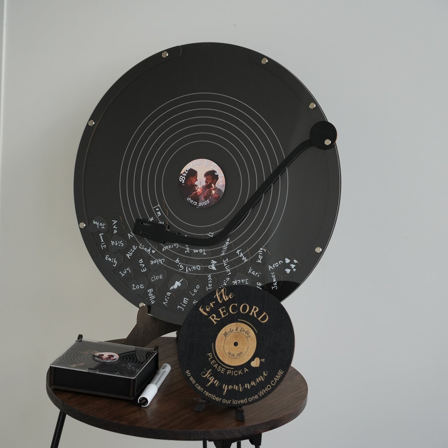 Personalized Vinyl Guest Book,Guest Book With LovePuzzle,Wedding Guest Book Gift,Vinyl Record Book,Acrylic Wedding Decor