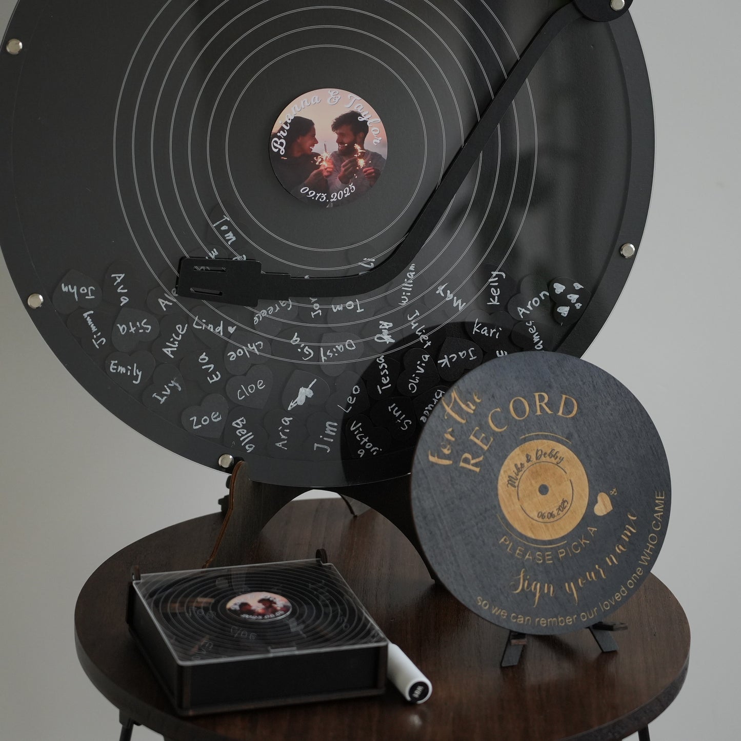 Personalized Vinyl Guest Book,Guest Book With LovePuzzle,Wedding Guest Book Gift,Vinyl Record Book,Acrylic Wedding Decor