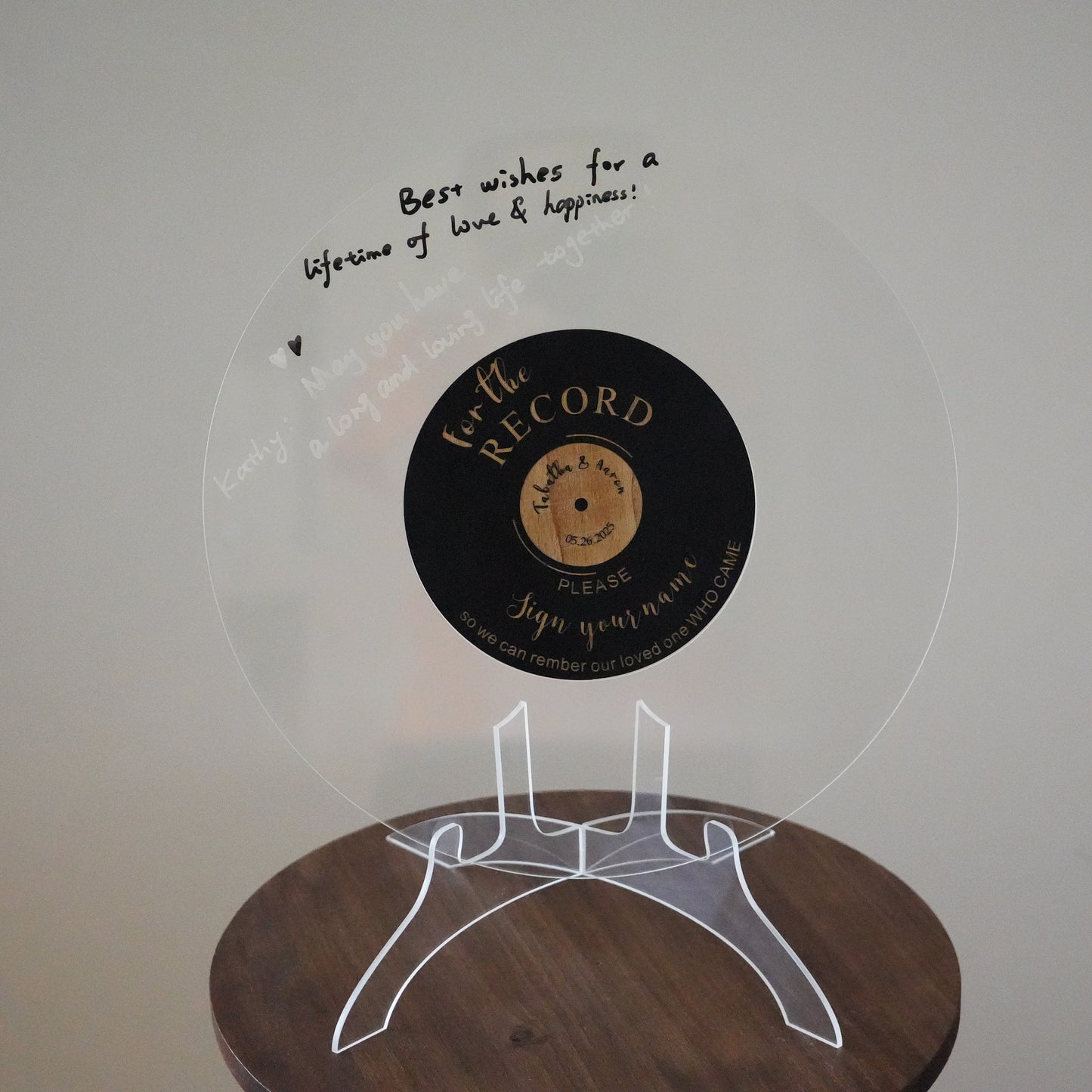 Personalized Acrylic Wedding Guest Book,Round Message Board,Acrylic Wedding Decor,Rustic Wedding  Sign,Photo Guest Book