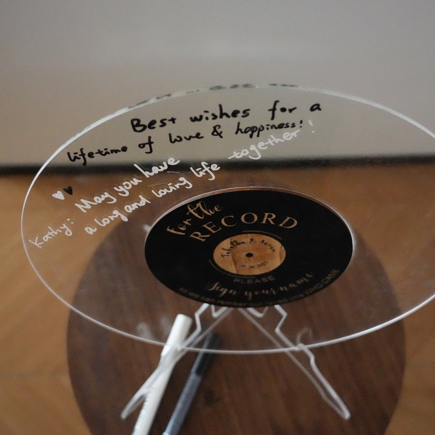Personalized Acrylic Wedding Guest Book,Round Message Board,Acrylic Wedding Decor,Rustic Wedding  Sign,Photo Guest Book