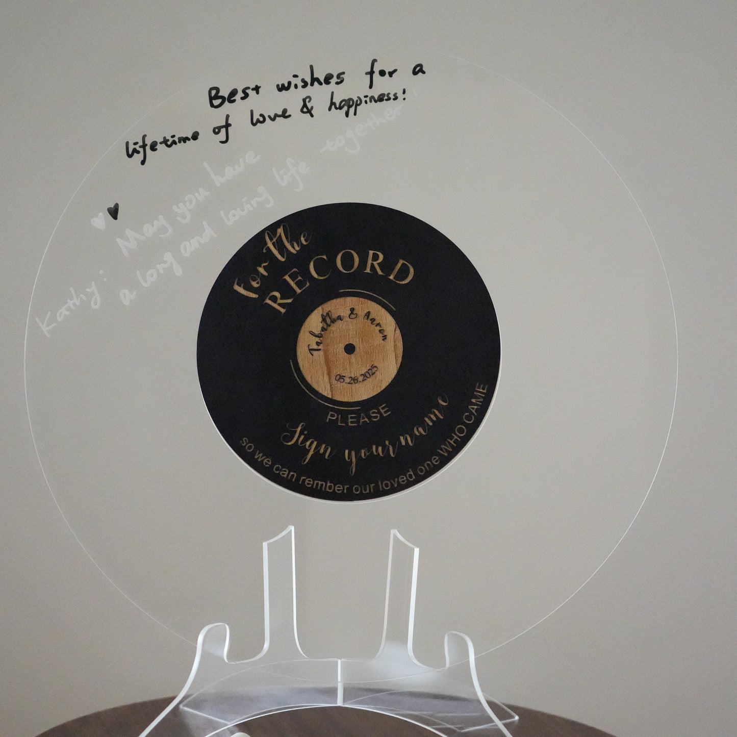 Personalized Acrylic Wedding Guest Book,Round Message Board,Acrylic Wedding Decor,Rustic Wedding  Sign,Photo Guest Book
