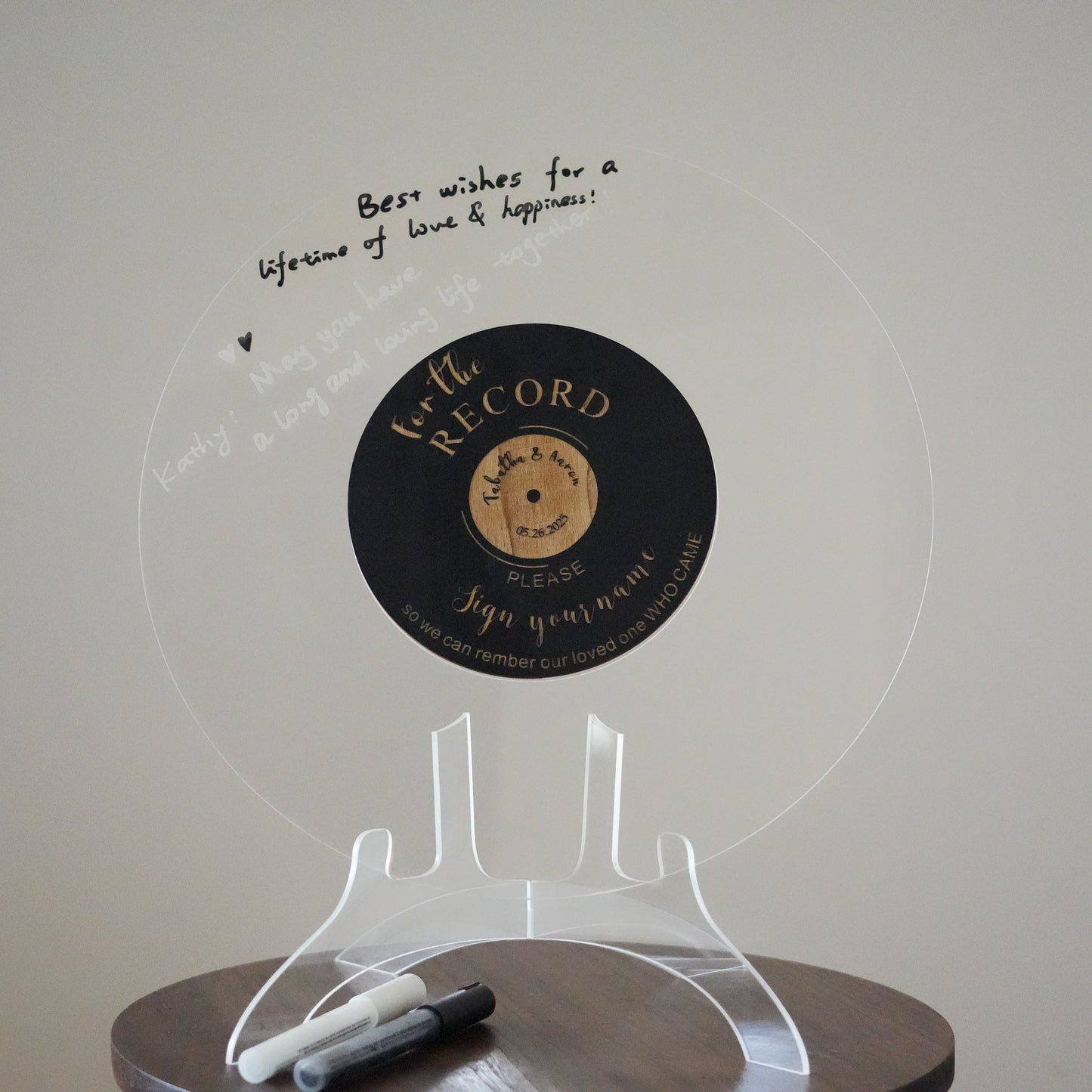 Personalized Acrylic Wedding Guest Book,Round Message Board,Acrylic Wedding Decor,Rustic Wedding  Sign,Photo Guest Book