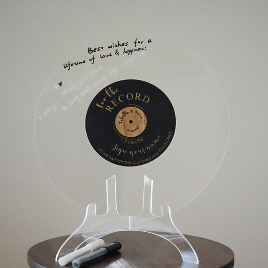 Personalized Acrylic Wedding Guest Book,Round Message Board,Acrylic Wedding Decor,Rustic Wedding  Sign,Photo Guest Book