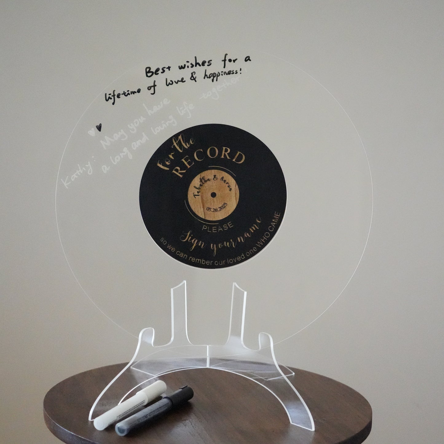 Personalized Acrylic Wedding Guest Book,Round Message Board,Acrylic Wedding Decor,Rustic Wedding  Sign,Photo Guest Book