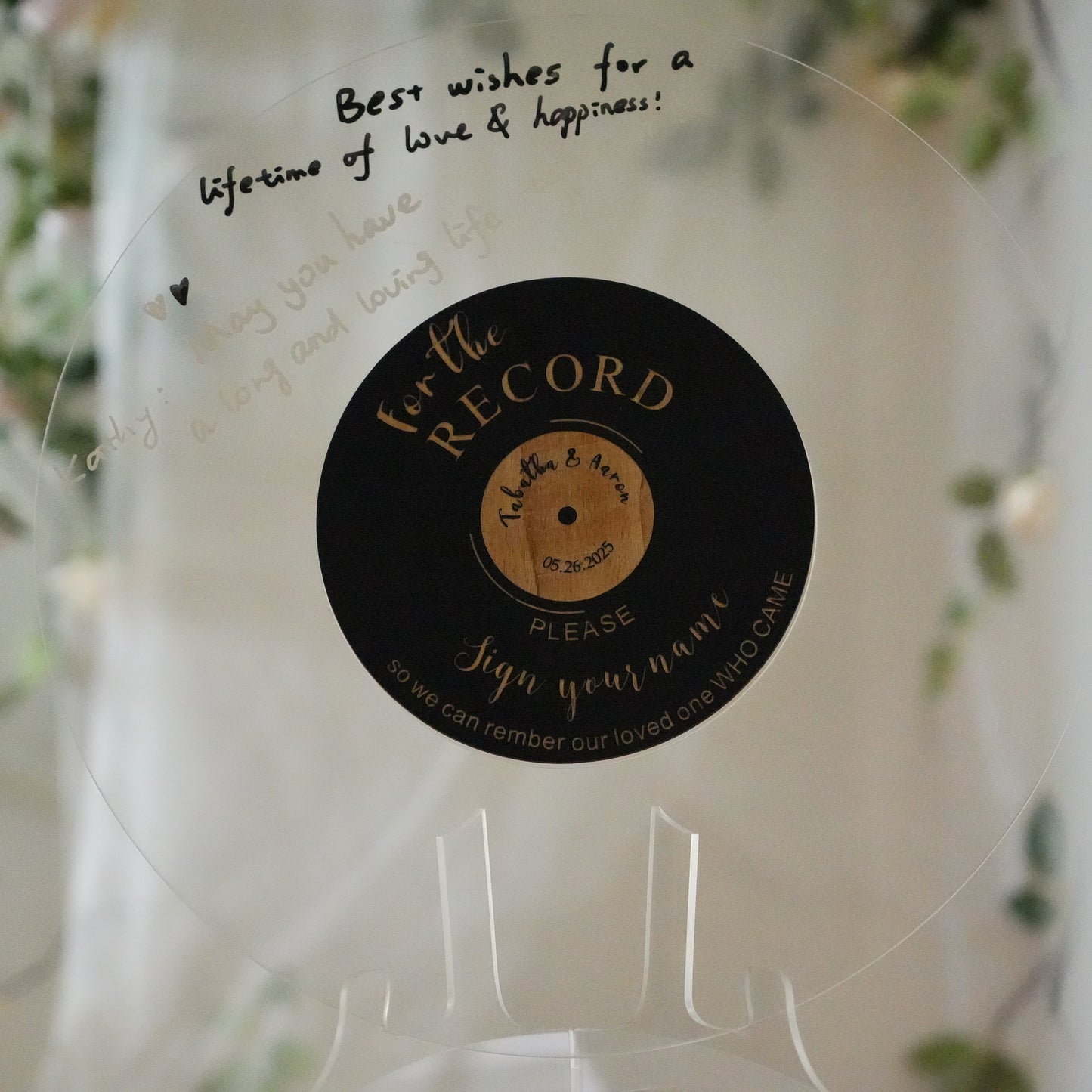 Personalized Acrylic Wedding Guest Book,Round Message Board,Acrylic Wedding Decor,Rustic Wedding  Sign,Photo Guest Book