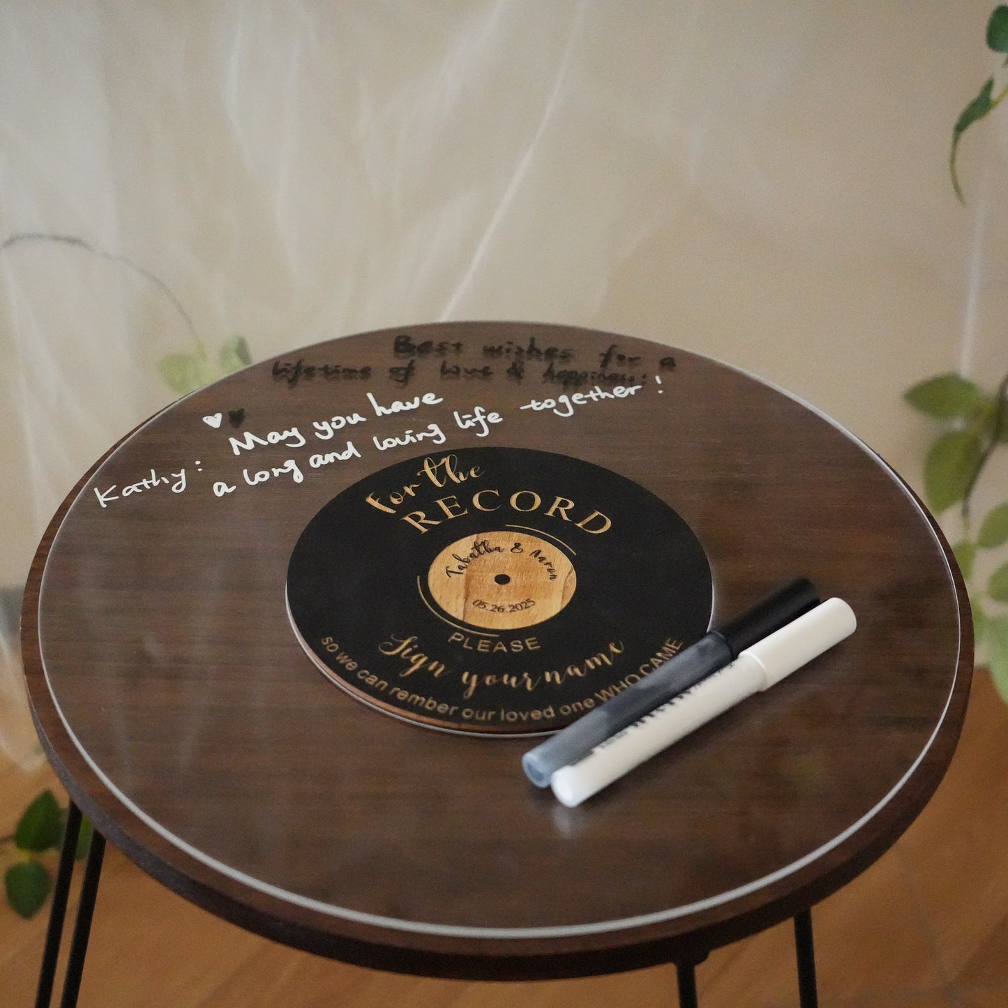 Personalized Acrylic Wedding Guest Book,Round Message Board,Acrylic Wedding Decor,Rustic Wedding  Sign,Photo Guest Book