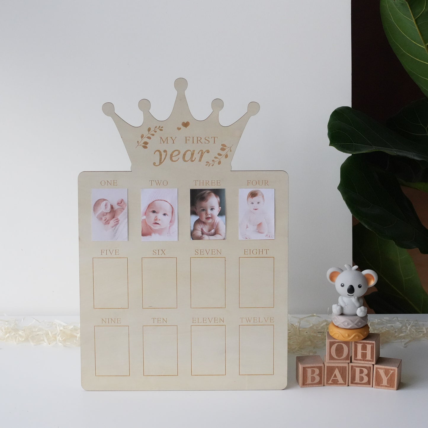 Personalized Baby First Year Photo Frame,12 MonthlyPicture Broad,New Baby Gift,Newborn To One Year Photo Frame,Birthday Decor