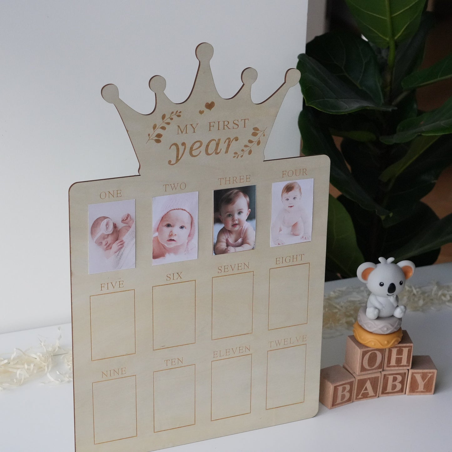 Personalized Baby First Year Photo Frame,12 MonthlyPicture Broad,New Baby Gift,Newborn To One Year Photo Frame,Birthday Decor